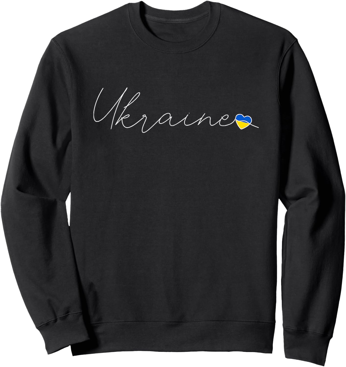 Ukrajina Simple Love Ukrainian Flag Heart on Ukraine Sweatshirt - Sweatshirt | Black