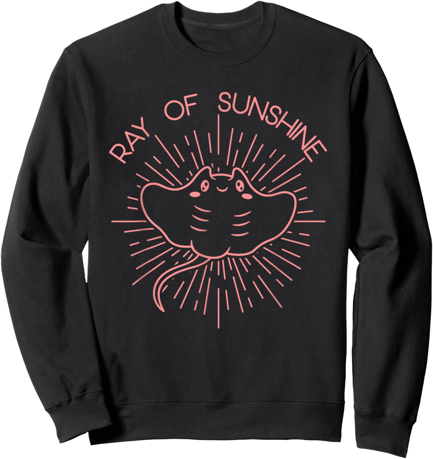 Manta ray of sunshine cute beach stingray Sweatshirt - Sweatshirt | Black