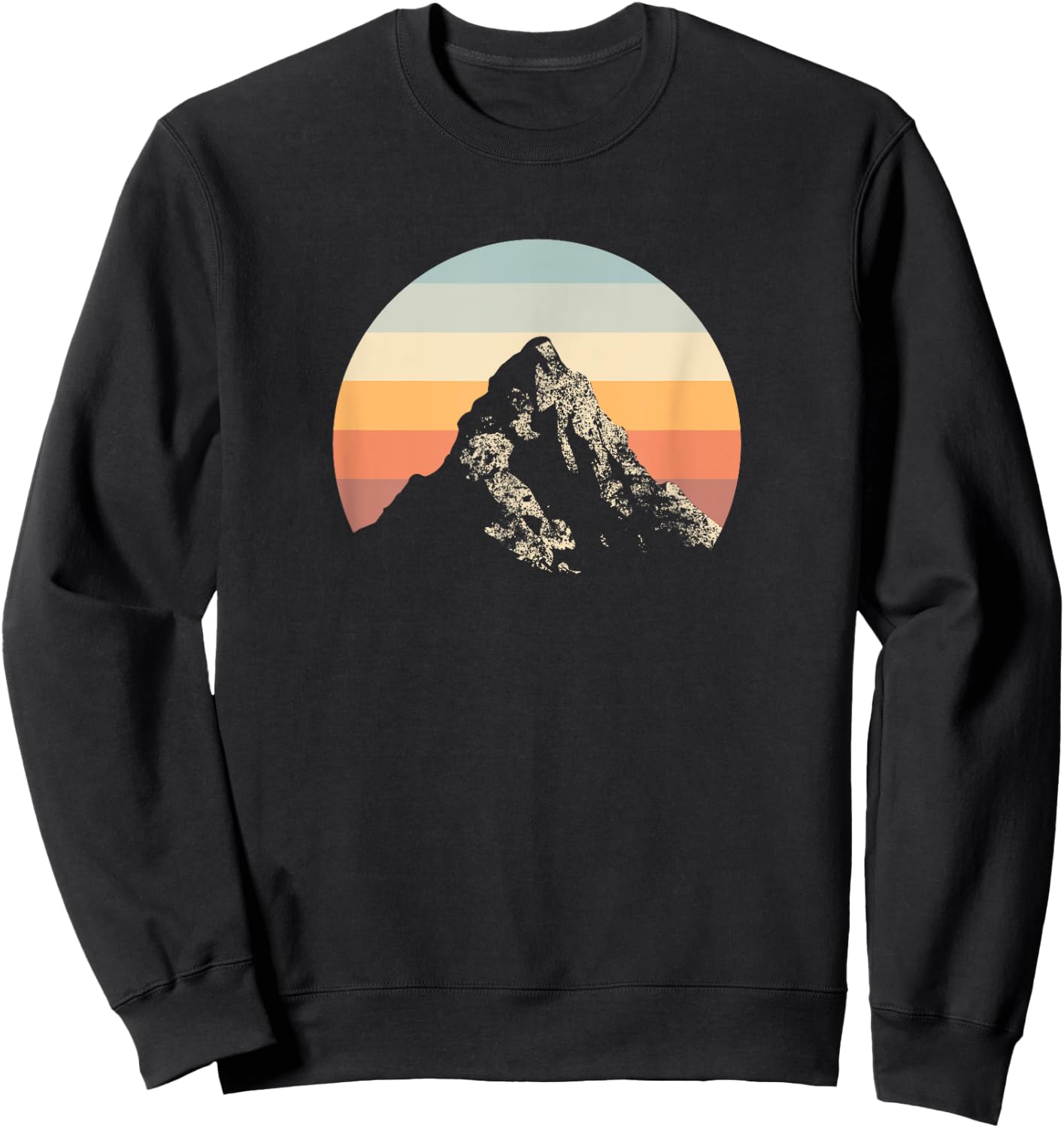 Mountain Sunset Circle Rainbow Outdoor Nature Sweatshirt - Sweatshirt | Black