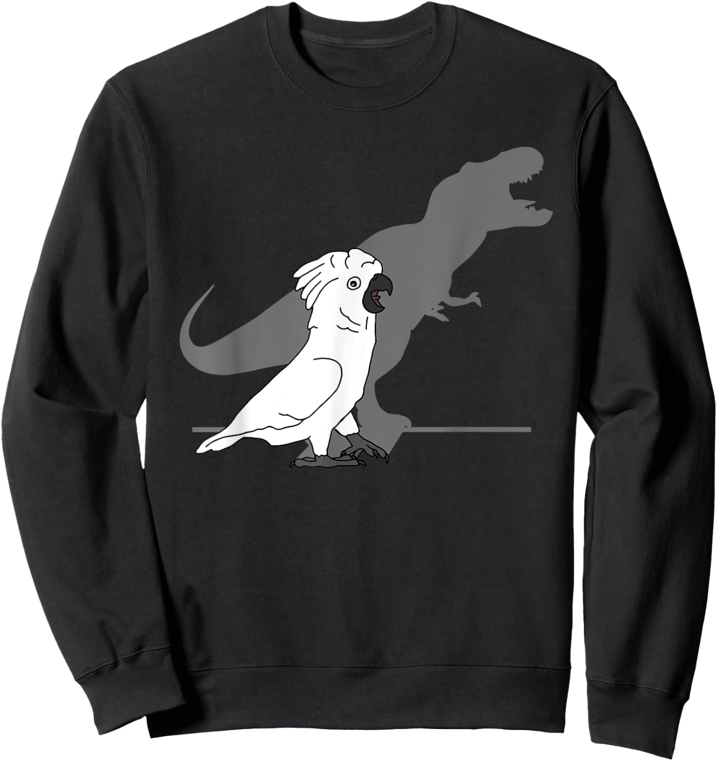 Cute Screaming Parrot Bird Birb Memes Funny T-Rex Cockatoo Sweatshirt - Sweatshirt | Black