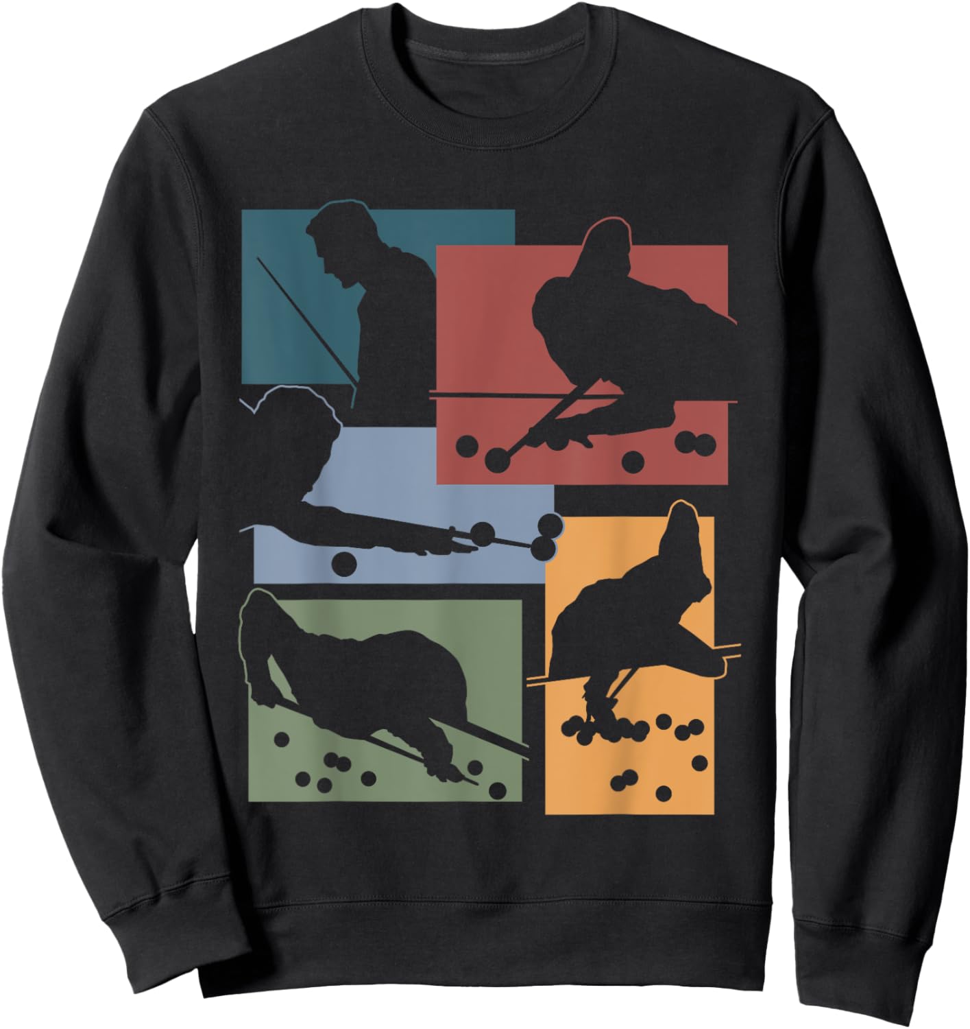 Funny Snooker Billiard Player Eight Ball Design Pool Player Sweatshirt - Sweatshirt | Black