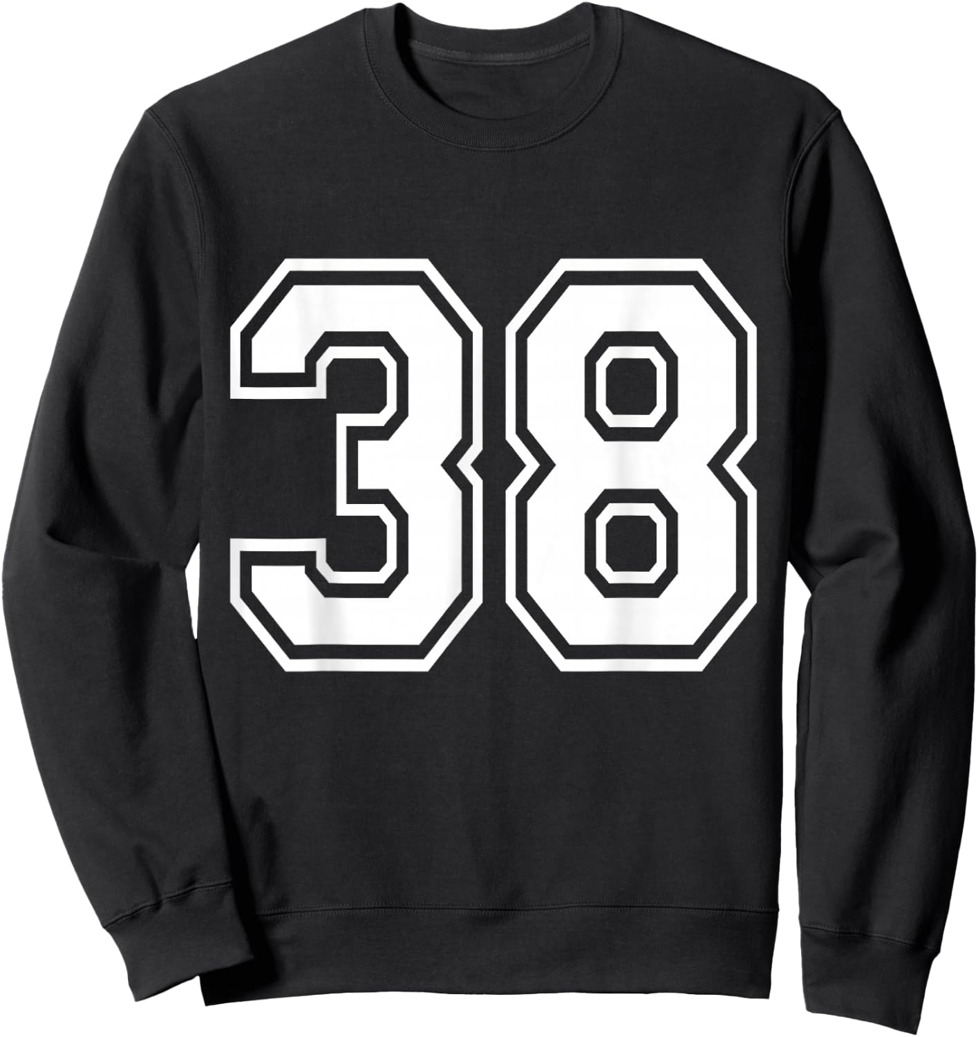 Number 38 Varsity Sports Team Jersey 38th Birthday 38 Years Sweatshirt - Sweatshirt | Black
