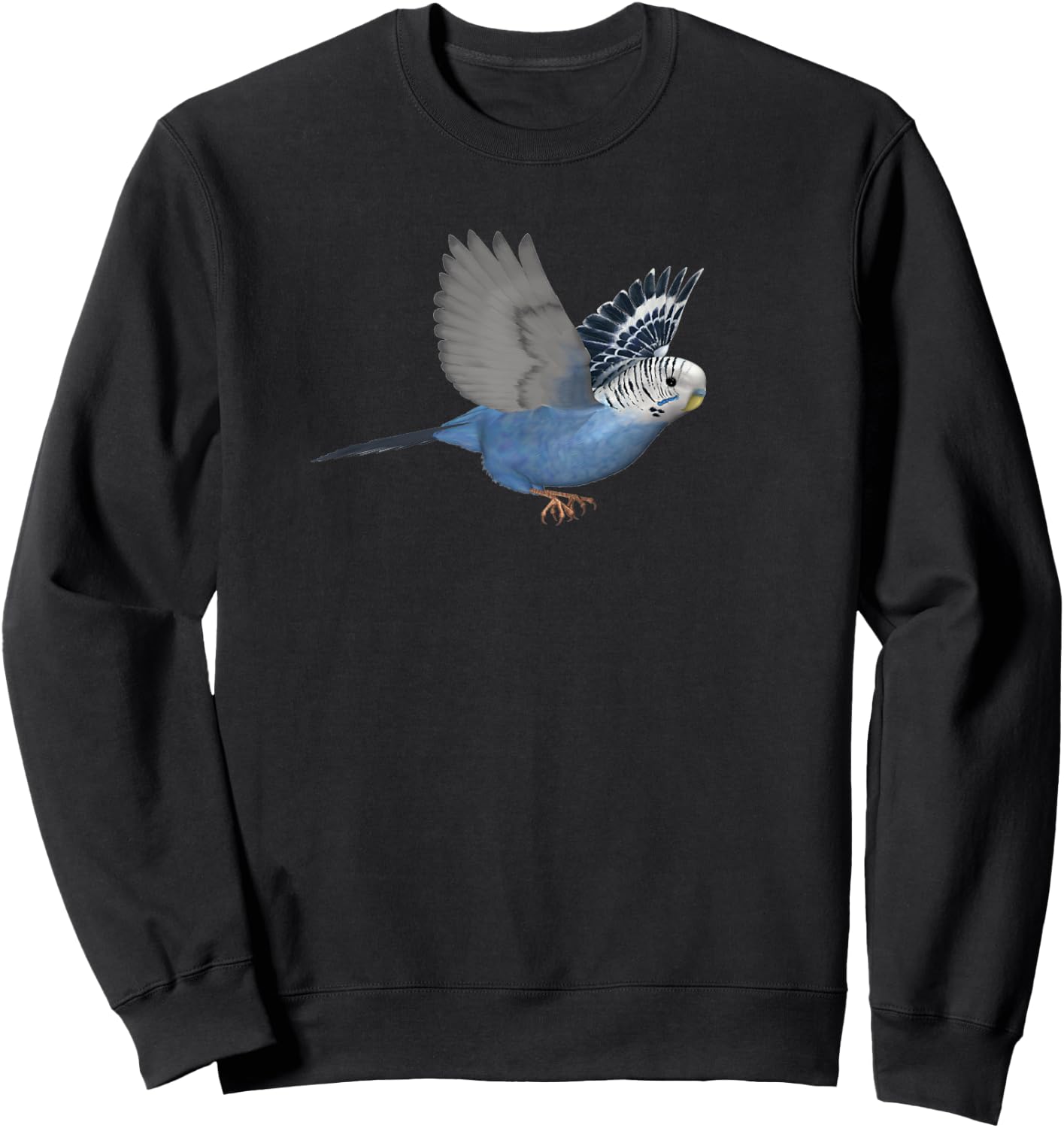 Flying Budgerigar Blue Budgie Parakeet Pet Bird Lover Gift Sweatshirt - Sweatshirt | Black