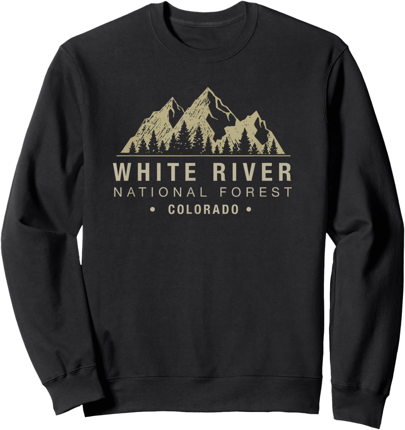 Colorado Souvenir White River National Forest Sweatshirt - Sweatshirt | Black