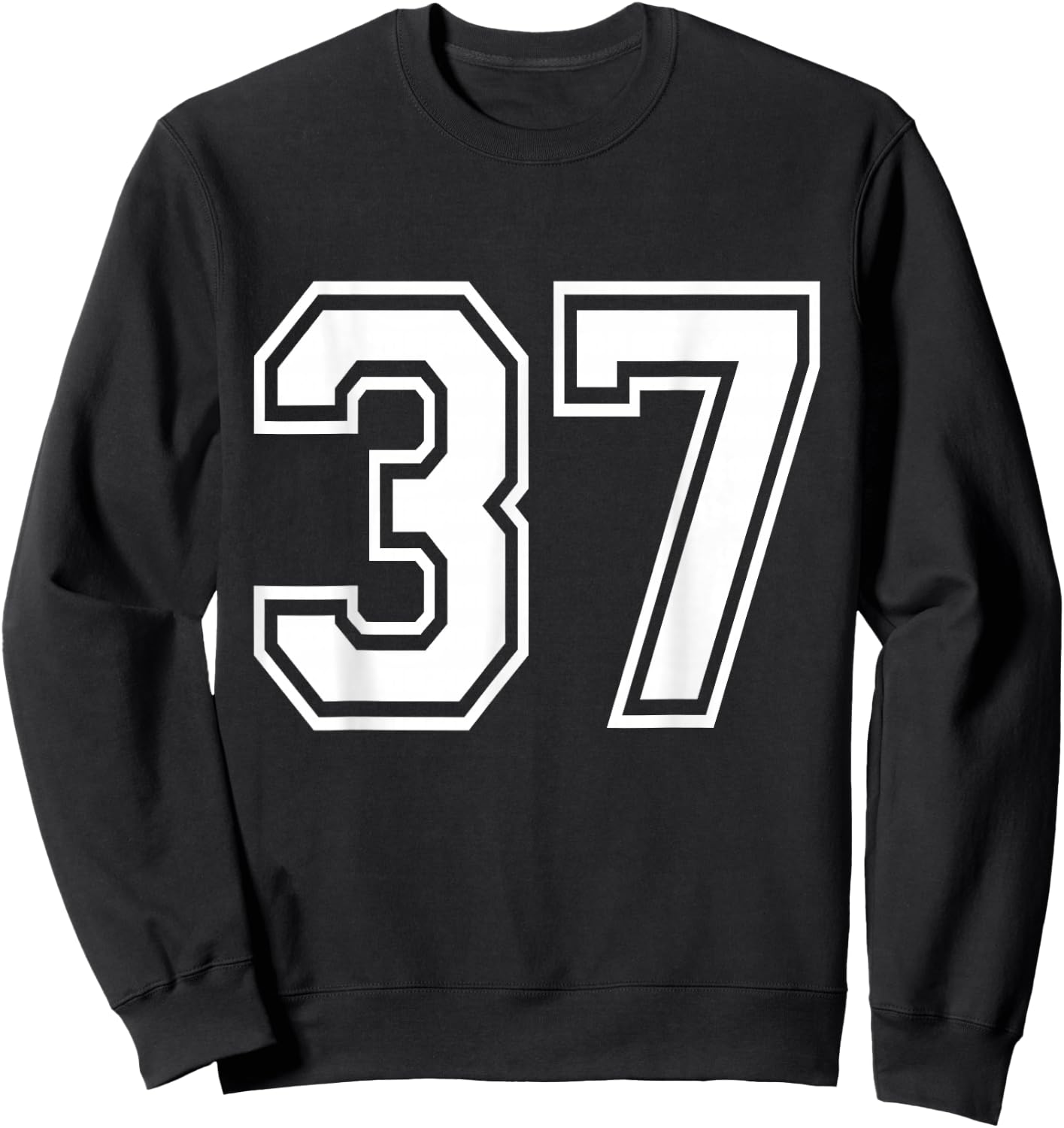 Number 37 Front + Back Varsity Sports Team 37th Birthday Sweatshirt - Sweatshirt | Black