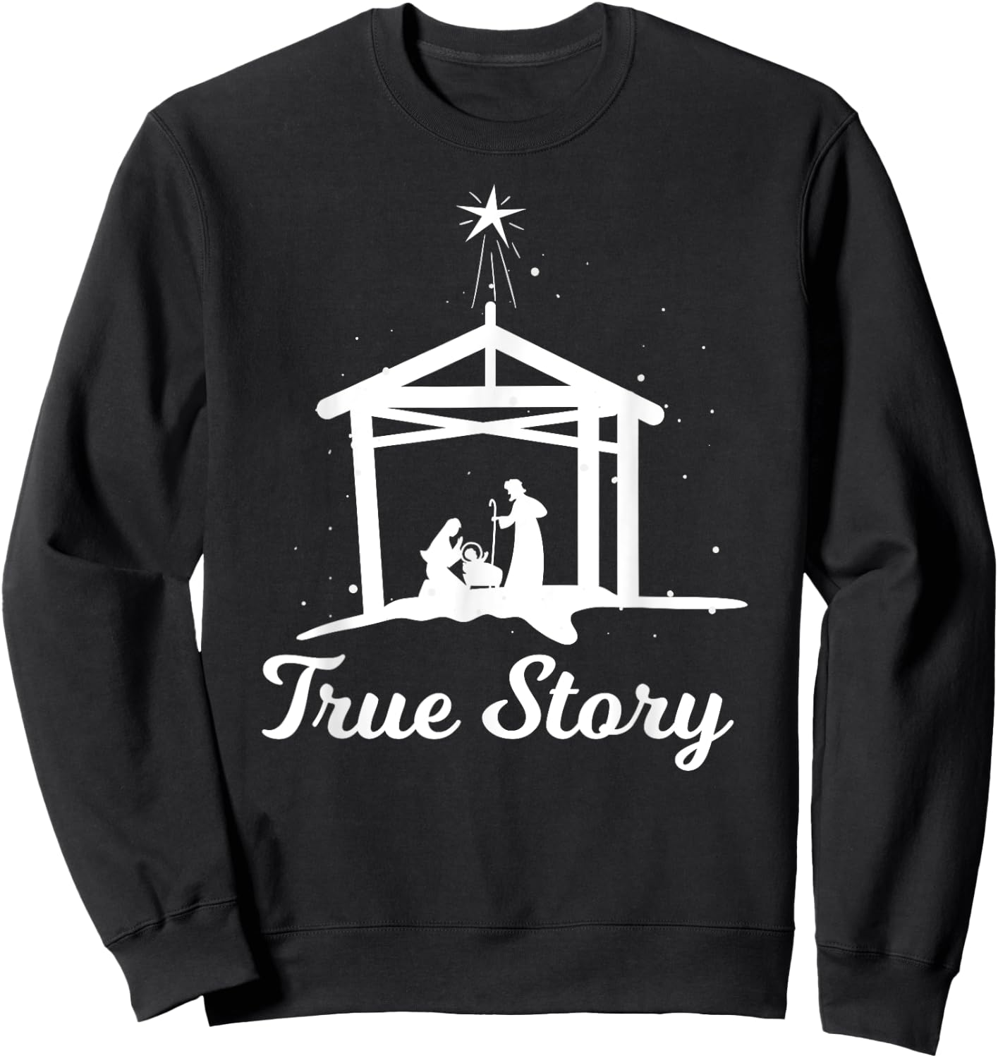 True Story - Christmas Advent Nativity Scene North Star Sweatshirt - Sweatshirt | Black