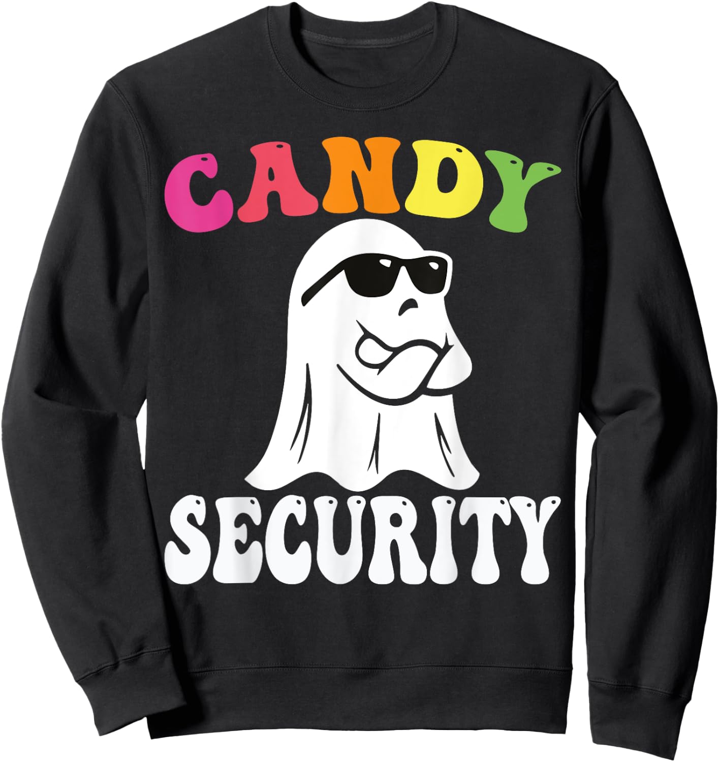 Funny Ghost Candy Security Halloween Costume Halloween Candy Sweatshirt - Sweatshirt | Black