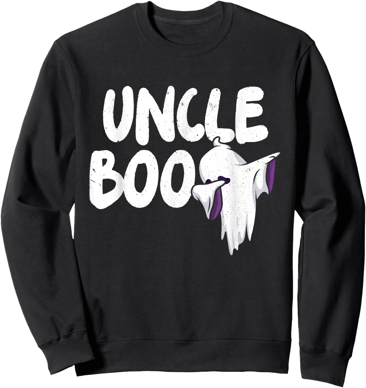 Uncle Boo Ghost Halloween Family Matching Spooky Dad Grandpa Sweatshirt - Sweatshirt | Black