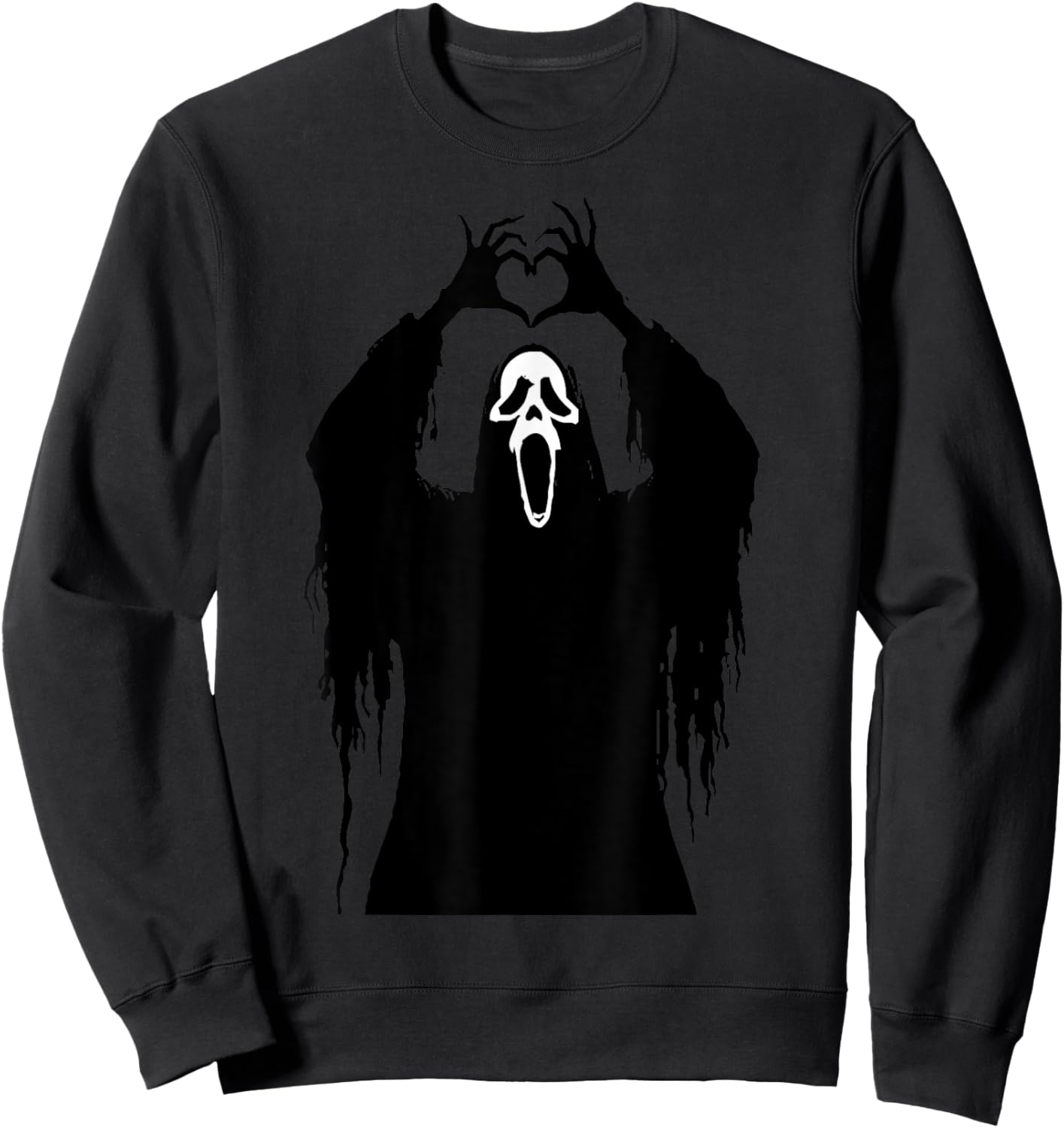 Halloween Scary Face Horror Poster Sweatshirt - Sweatshirt | Black
