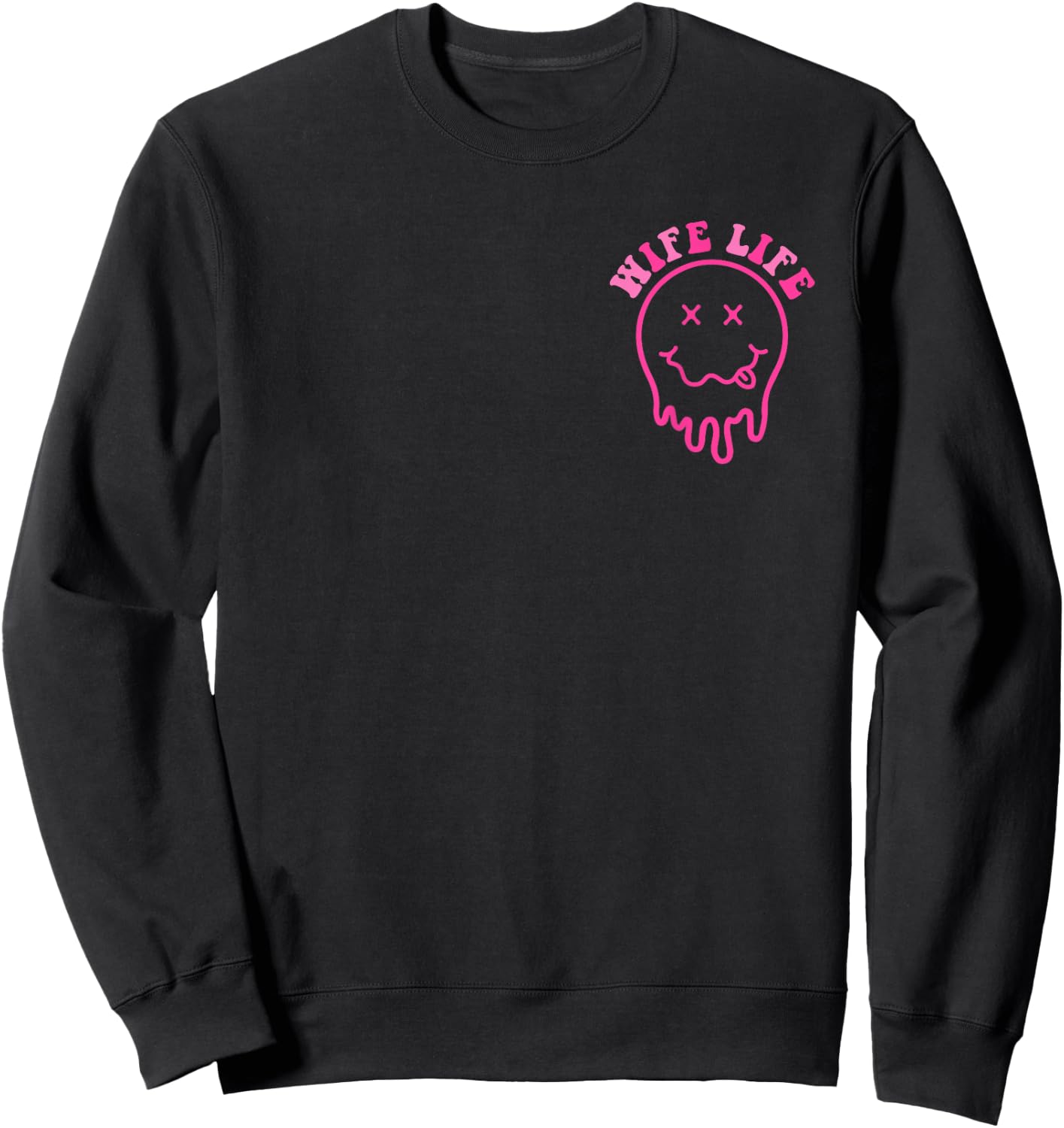 Funny On My Husband's Last Nerve Groovy Wife 2 Sides Sweatshirt - Sweatshirt | Black