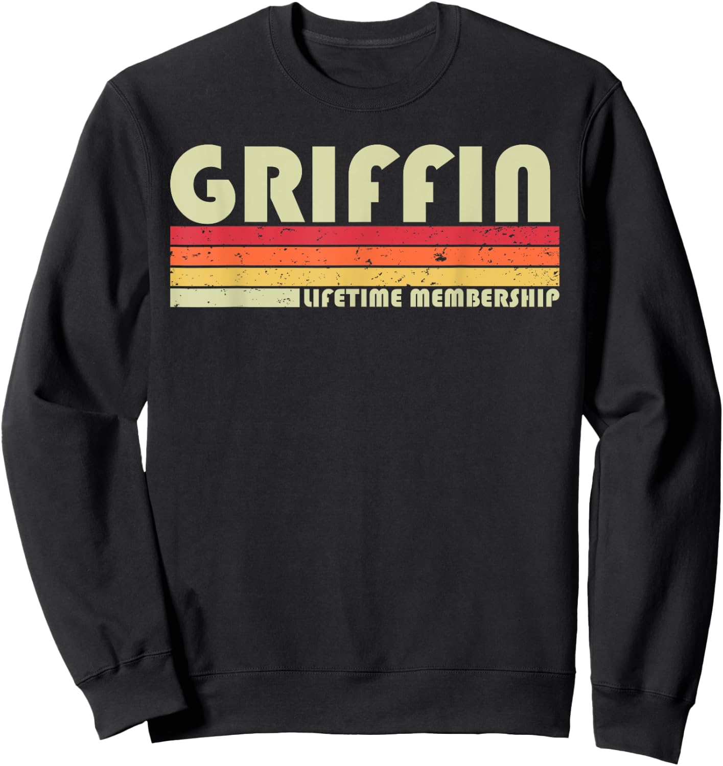 GRIFFIN Surname Funny Retro Vintage 80s 90s Birthday Reunion Sweatshirt - Sweatshirt | Black