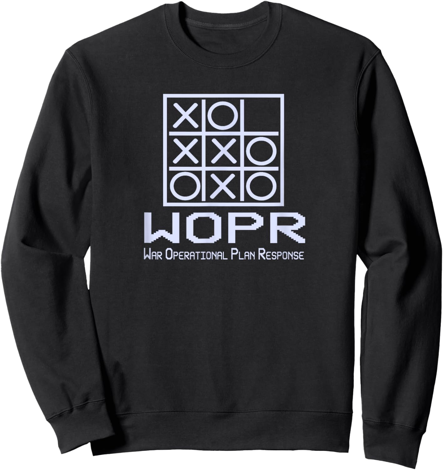 War Games WOPR Tic Tac Toe Classic 80s & Graphic Sweatshirt - Sweatshirt | Black