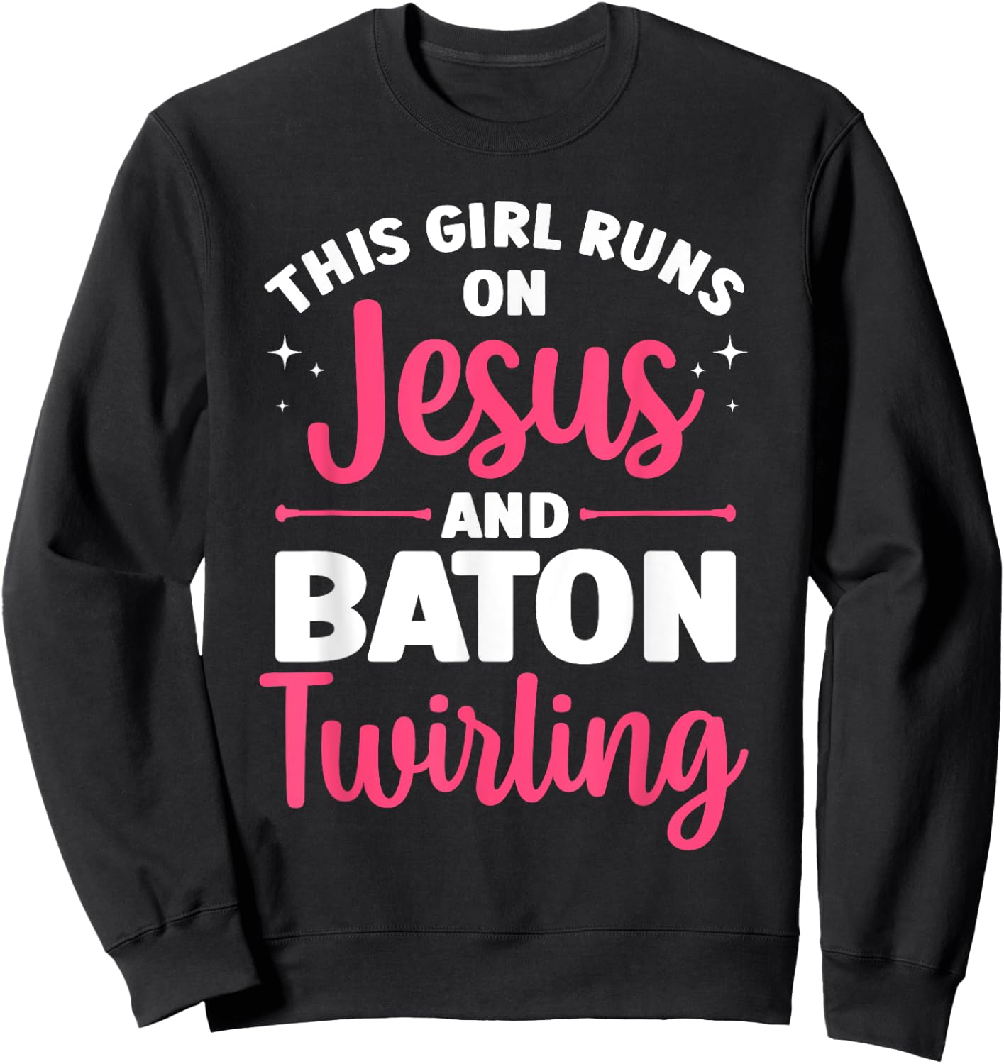 Baton Twirling Art Girls Color Guard Baton Twirler Sweatshirt - Sweatshirt | Black