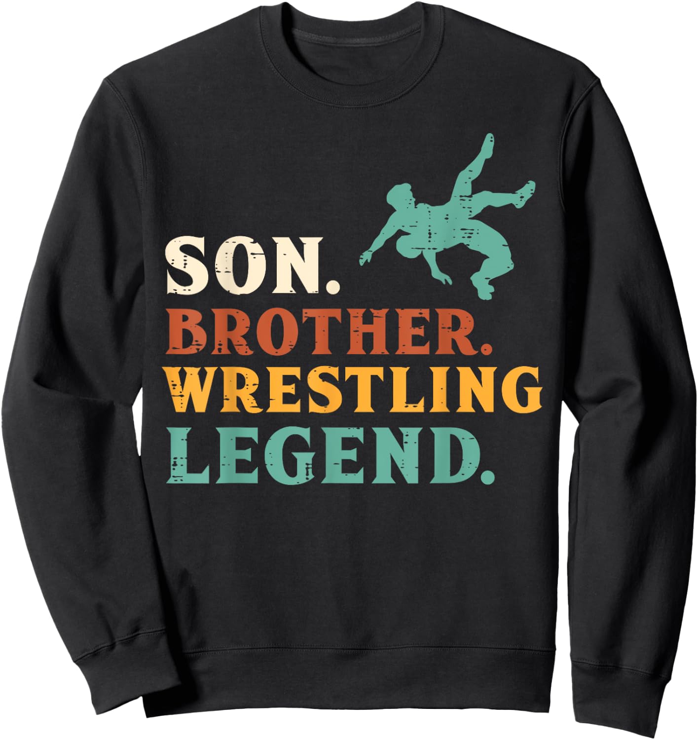 Son Brother Wrestling Legend Retro Wrestler Boys Kids Youth Sweatshirt - Sweatshirt | Black