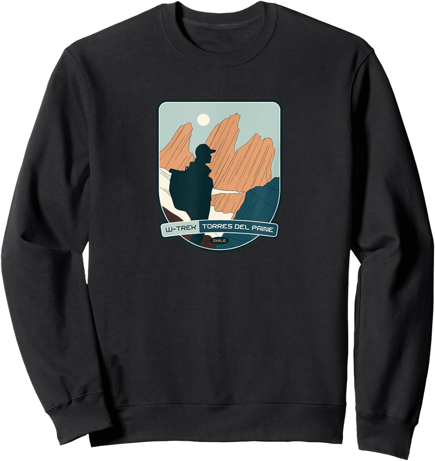 W-Trek – Torres del Paine, Chile hiking Sweatshirt - Sweatshirt | Black