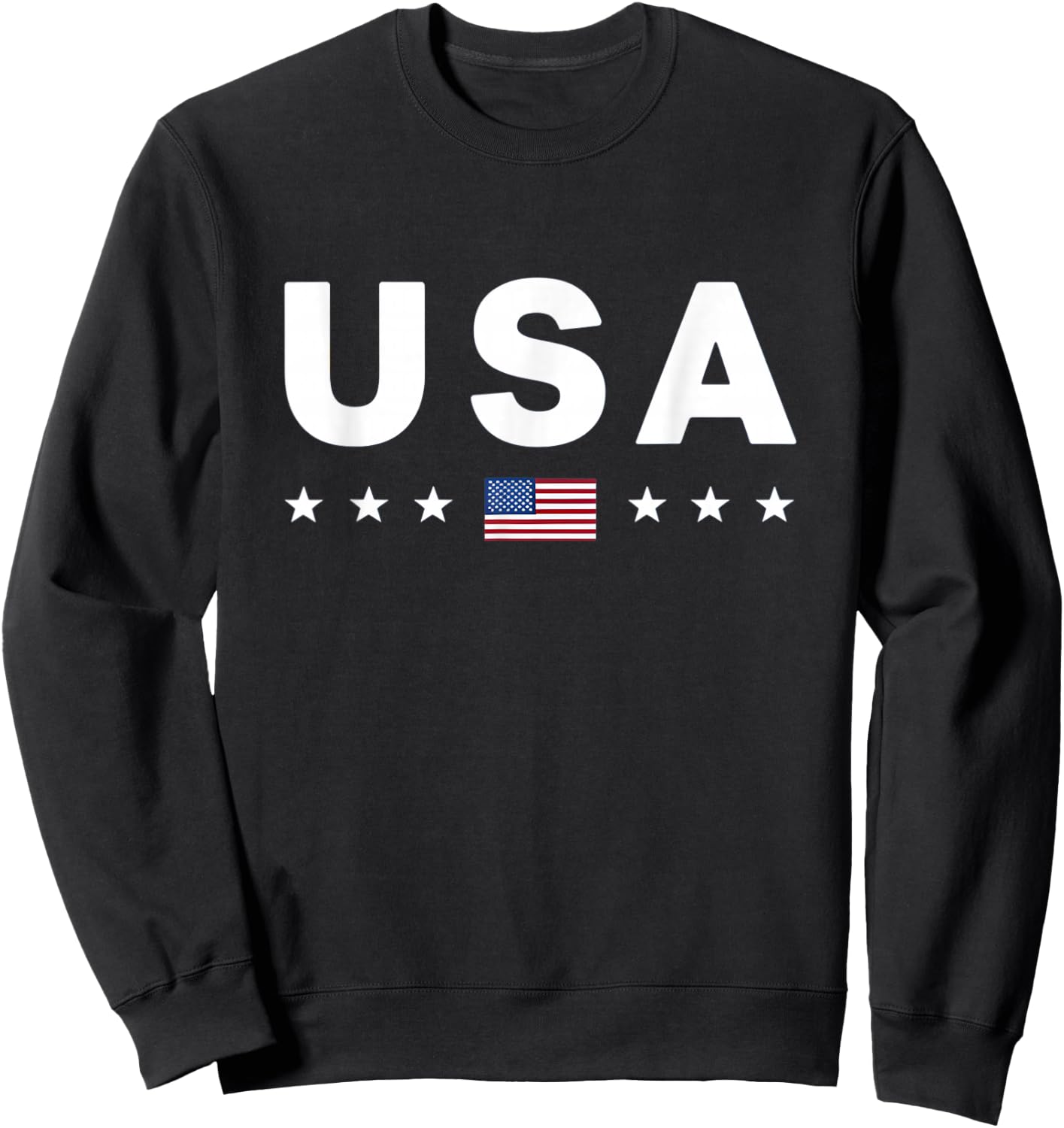 USA T Shirt Women Men Patriotic American Flag July 4th Sweatshirt - Sweatshirt | Black