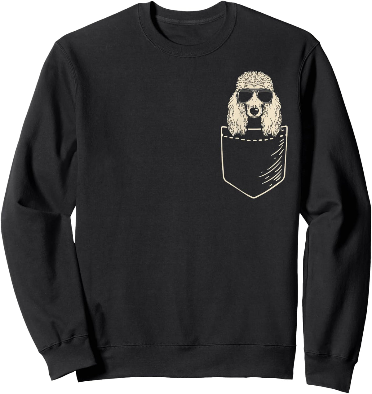 Standard Poodle Cool Love In Pocket Funny For Father's Day Sweatshirt - Sweatshirt | Black