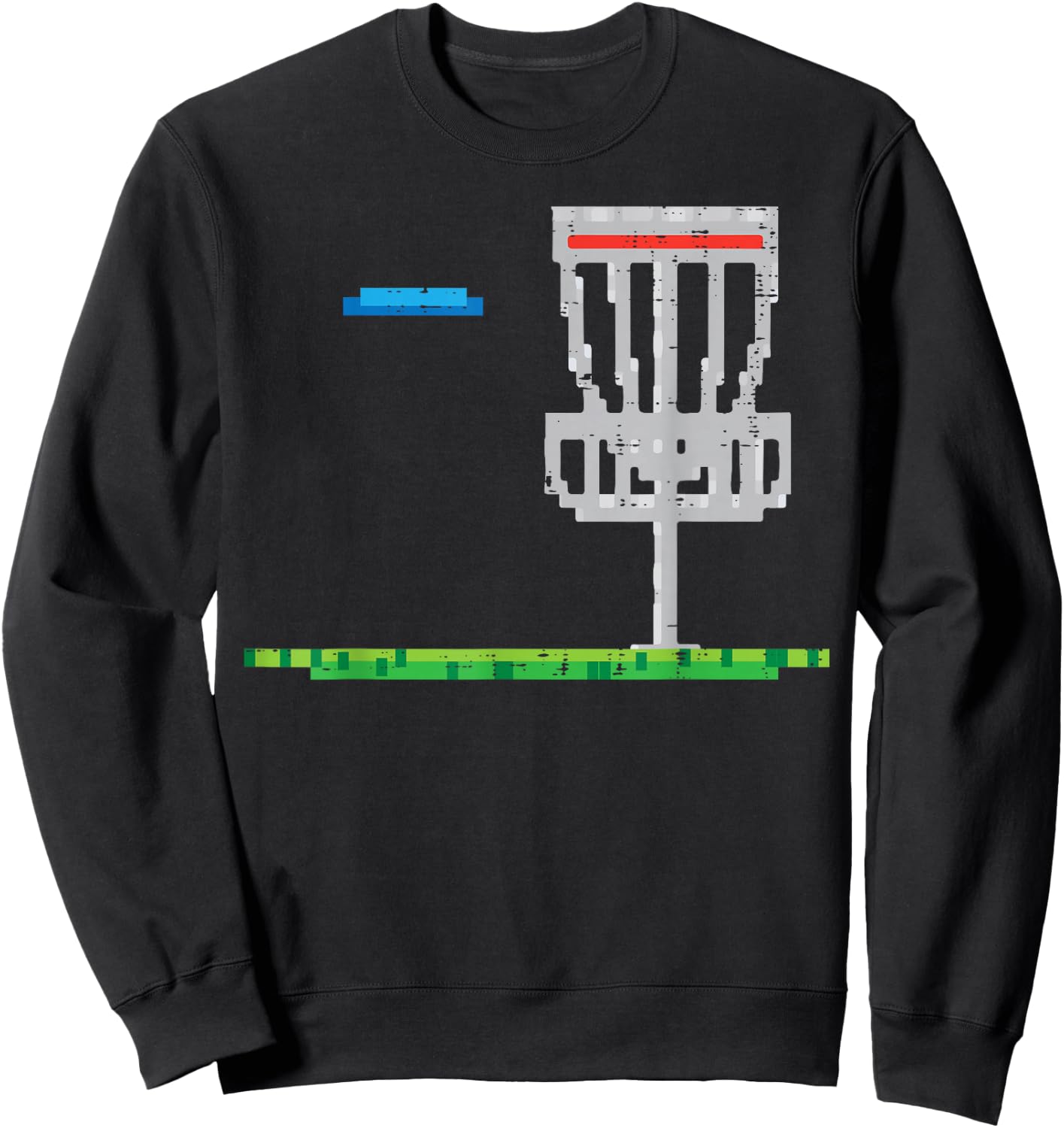 Pixel Disc Golf Frisbee Golfer Frolf Men Boys Kids Women Sweatshirt - Sweatshirt | Black