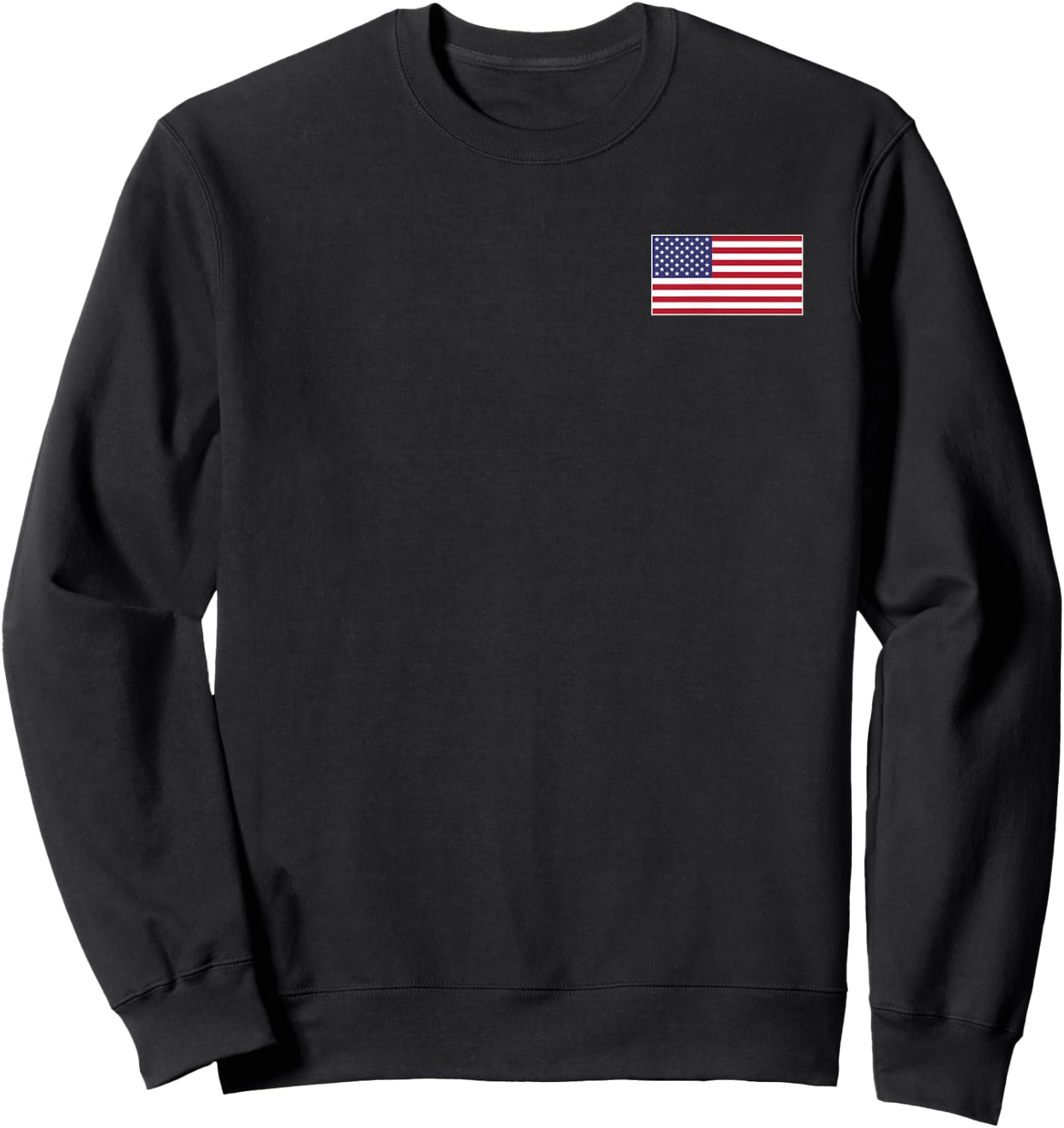 USA Flag Chest Patch Star Spangled Banner American Flag Sweatshirt - Sweatshirt | Black