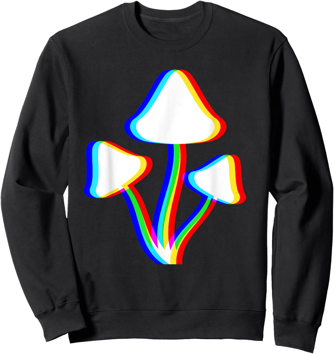 Mushroom Psychedelic EDM Trippy Vaporwave Techno Rave Sweatshirt - Sweatshirt | Black