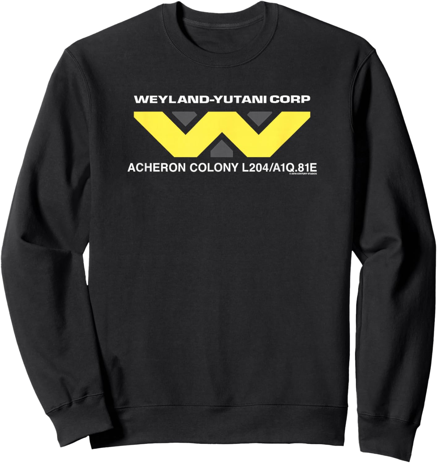 Aliens Weyland-yutani Corp Acheron Colony Chest Text Logo Sweatshirt - Sweatshirt | Black