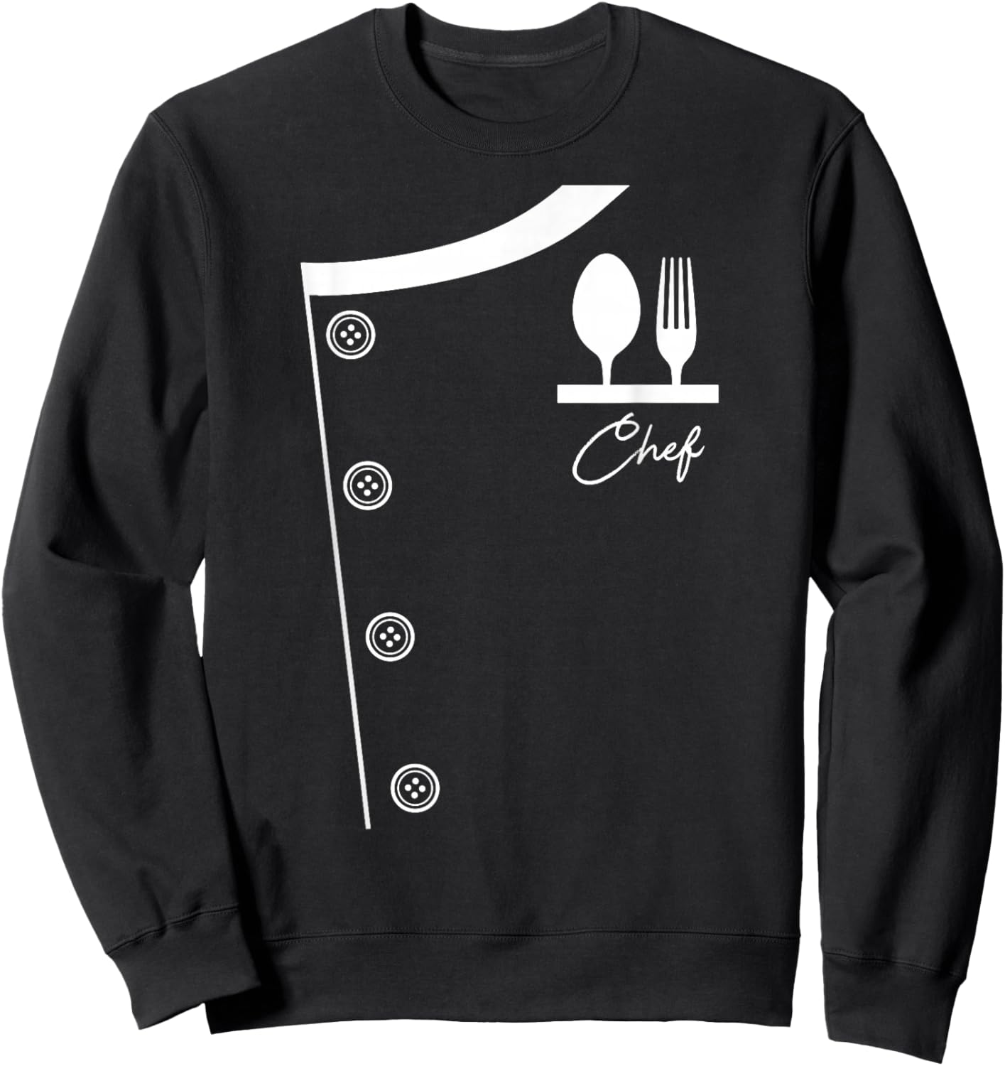 Chef Shirt Uniform Jacket Cooking Gift Sweatshirt - Sweatshirt | Black