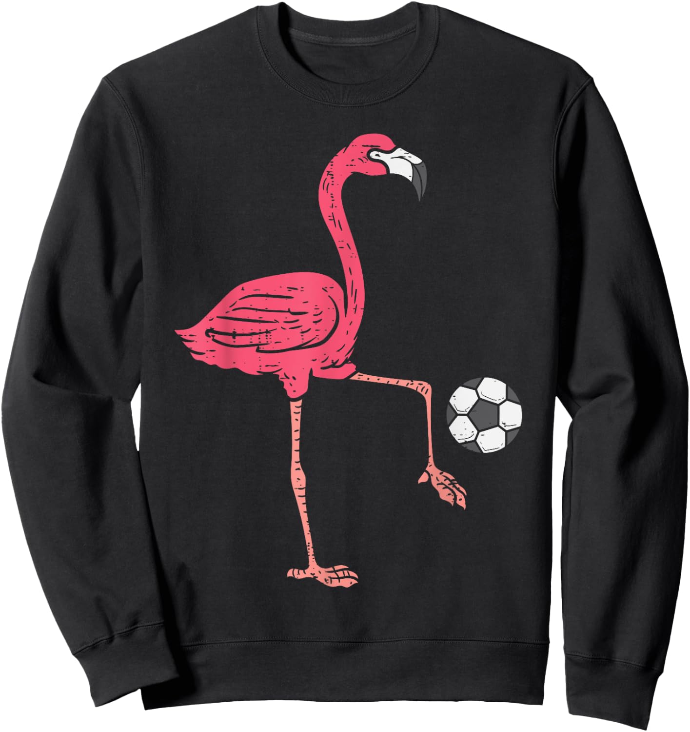 Flamingo Playing Soccer Football Player Men, Women, Kids Sweatshirt - Sweatshirt | Black