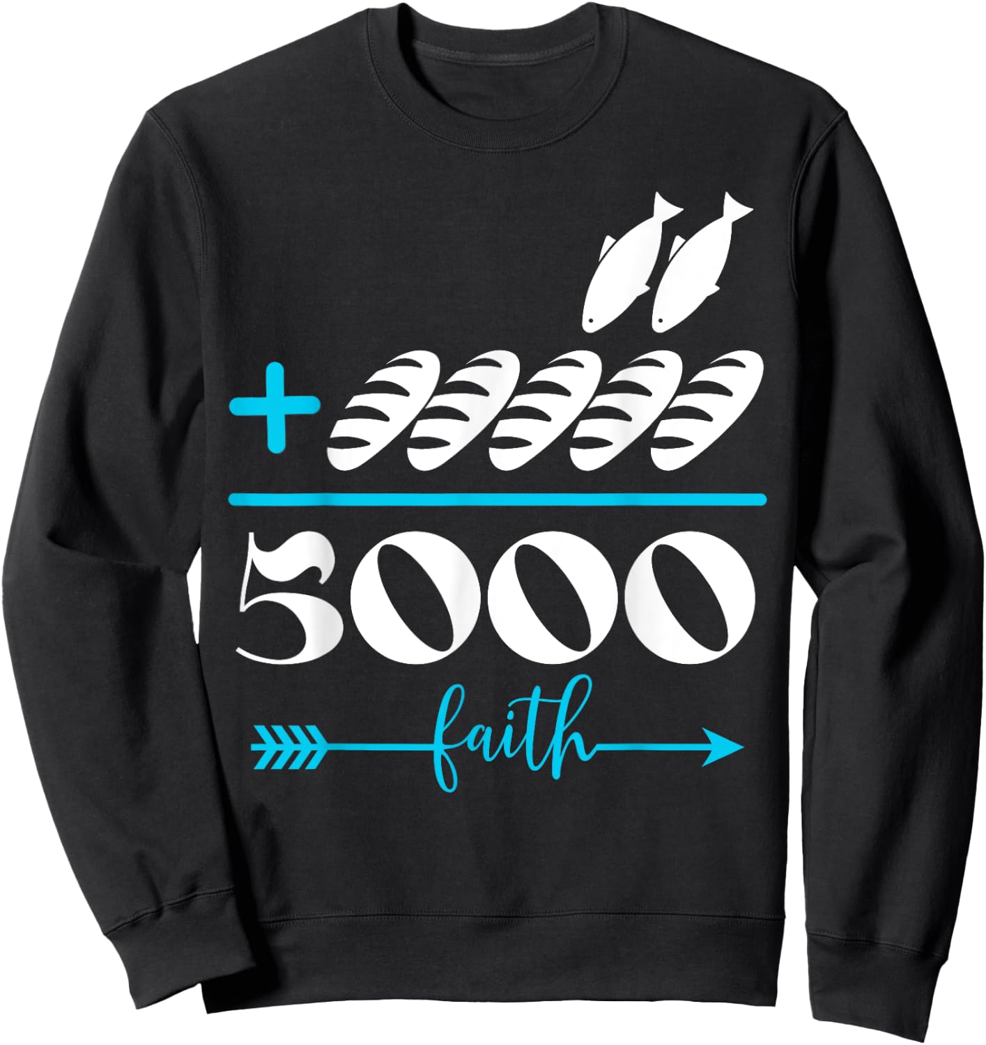 2 Fishes 5 Breads 5000 Chosen Jesus Against The Current Sweatshirt - Sweatshirt | Black