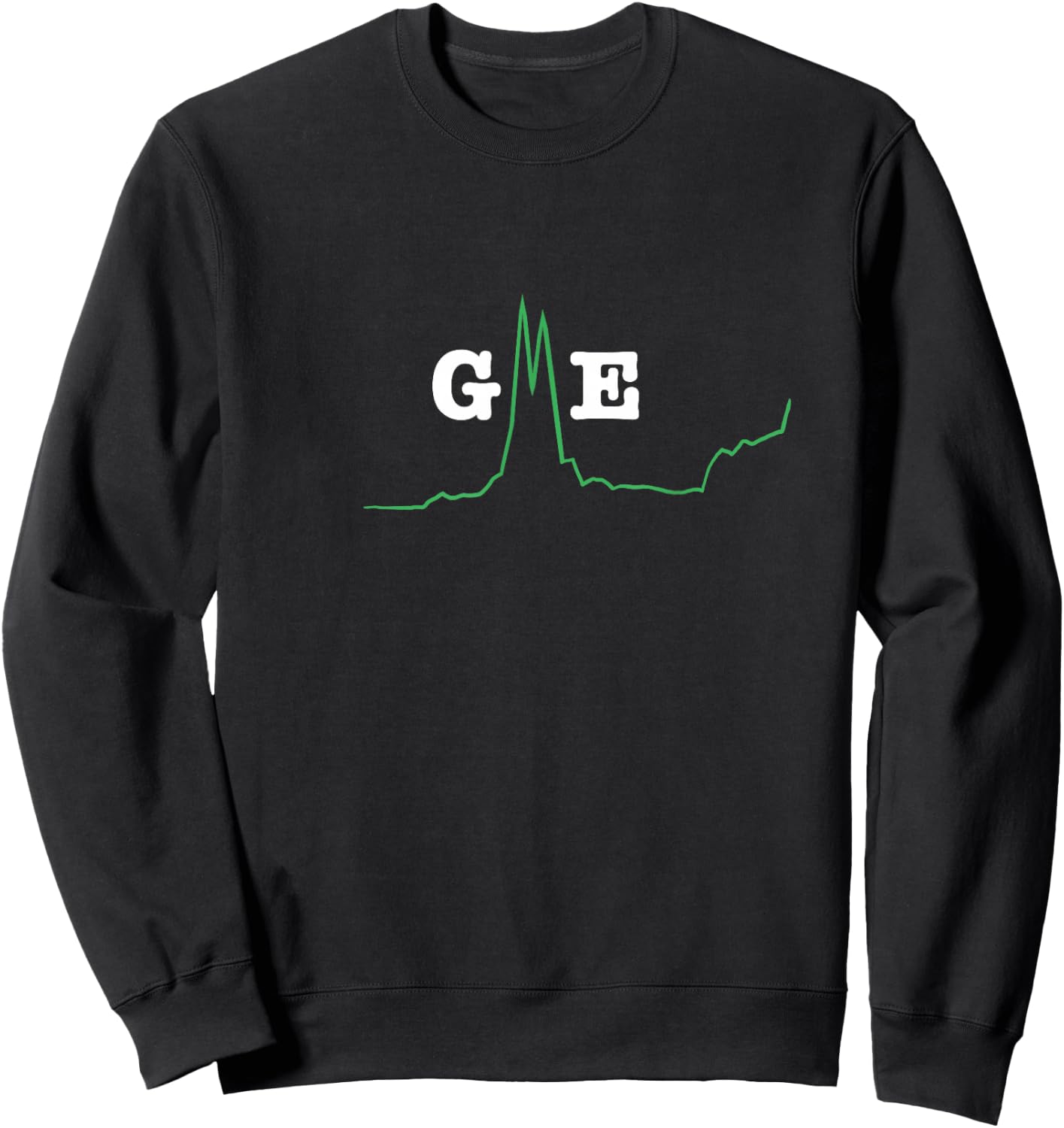 GME Chart Green Squeeze Diamond Hands To the Moon Sweatshirt - Sweatshirt | Black