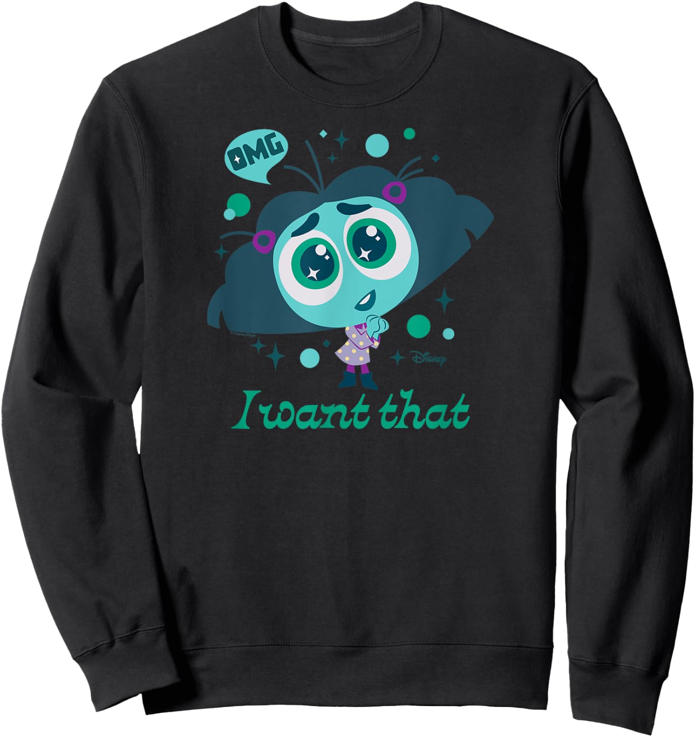 Inside Out 2 - Envy Character OMG I Want That Sweatshirt - Sweatshirt | Black