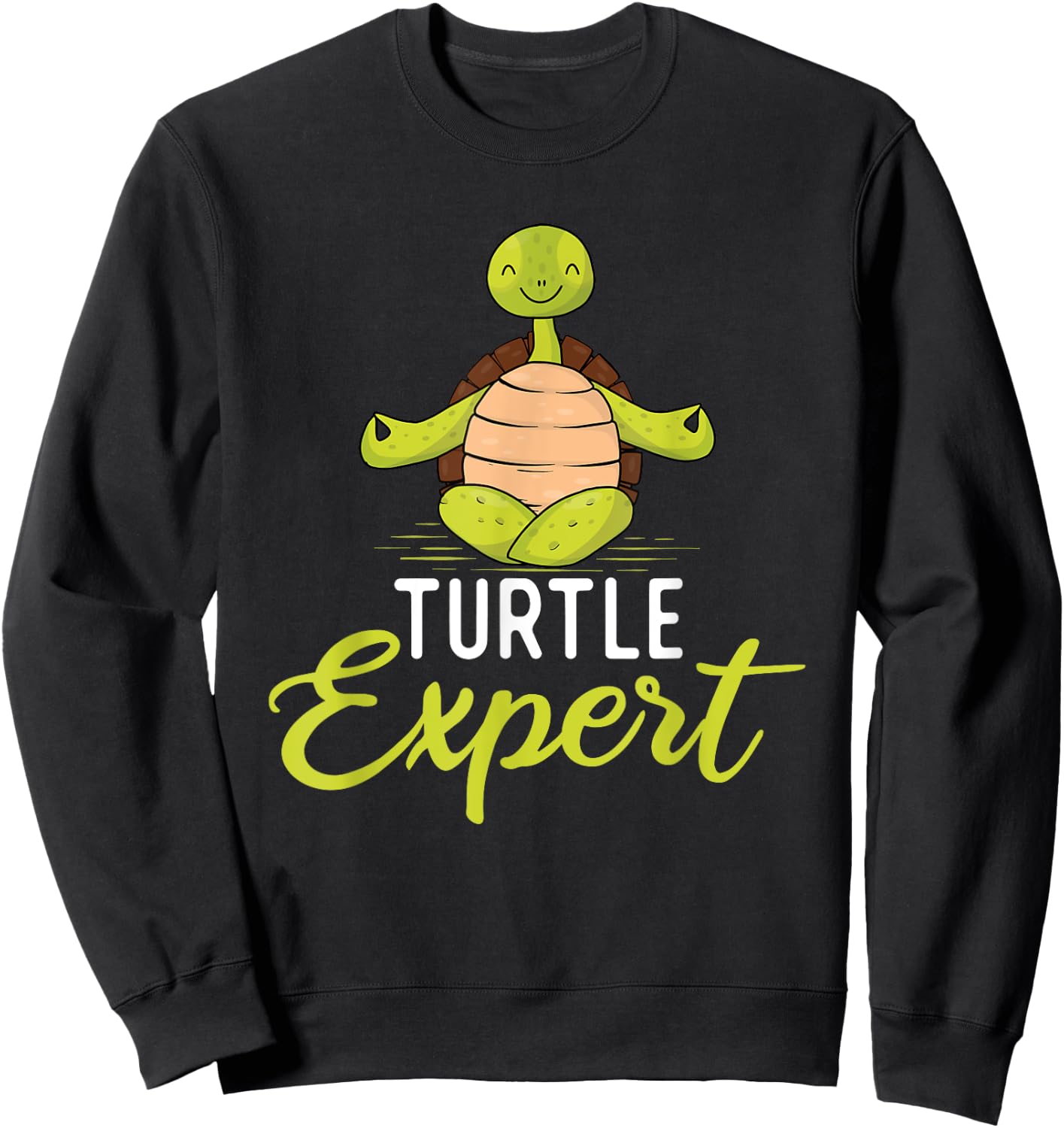 Turtle Expert - Cute Tortoise Beach Sea Turtle Lover Beach Men Women Girls Kids Sweatshirt - Sweatshirt | Black