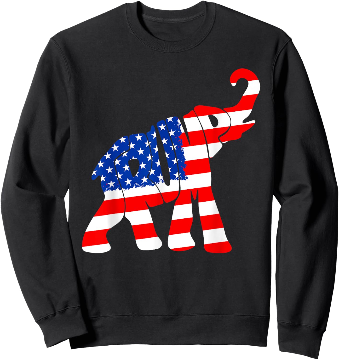 Elehphant American Flag Trump Men Sweatshirt - Sweatshirt | Black
