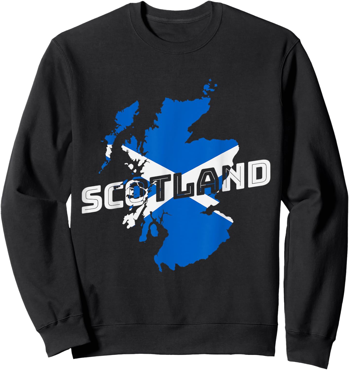 Scottish Map and Flag Souvenir Scotland Pride Scottish Gift Sweatshirt - Sweatshirt | Black