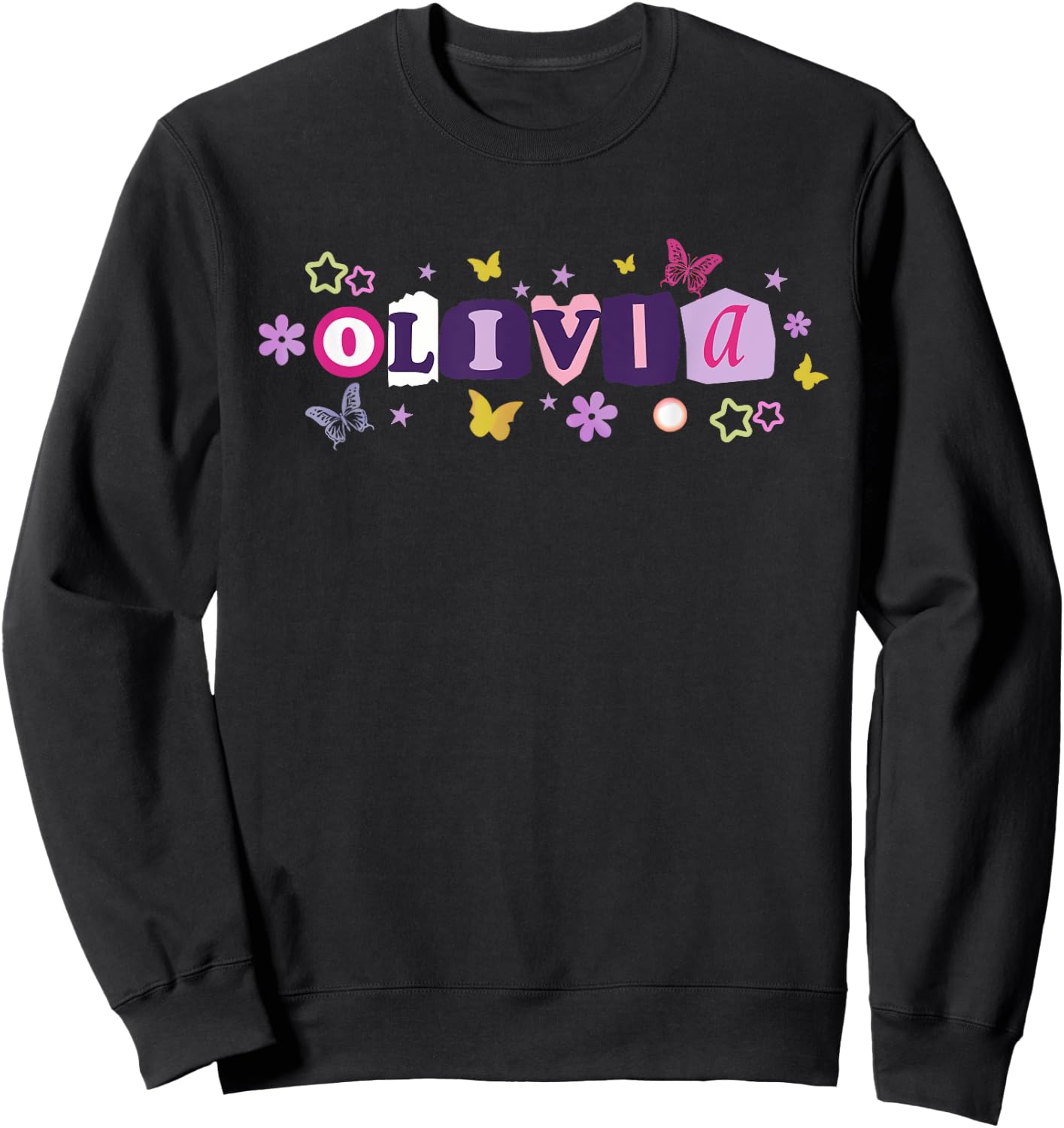 Olivia Personalized Name I Love Olivia Women Sweatshirt - Sweatshirt | Black