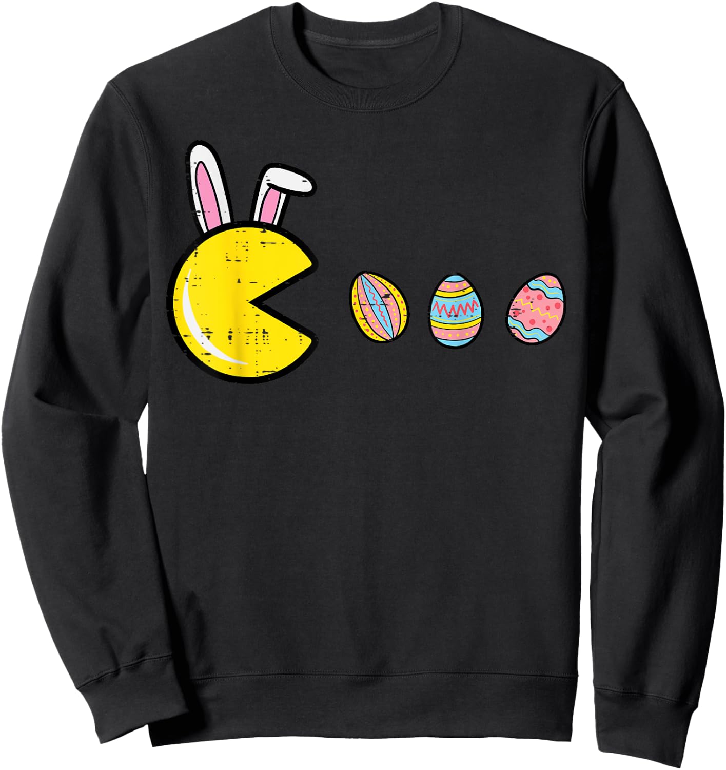 Video Game Eating Easter Eggs Retro Gamer Men Boys Kids Teen Sweatshirt - Sweatshirt | Black