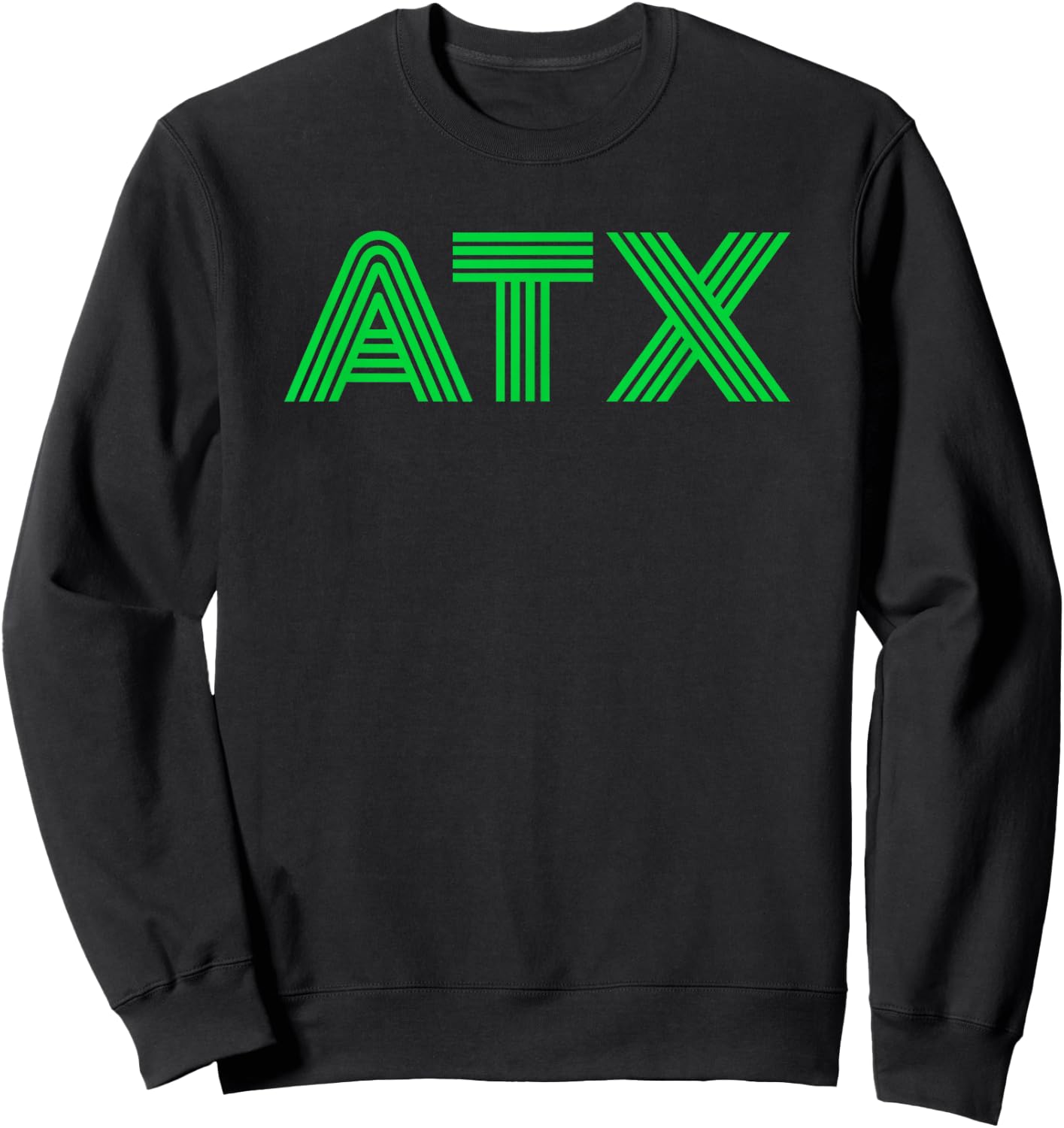 ATX / Austin TX Retro Design In Green Sweatshirt - Sweatshirt | Black