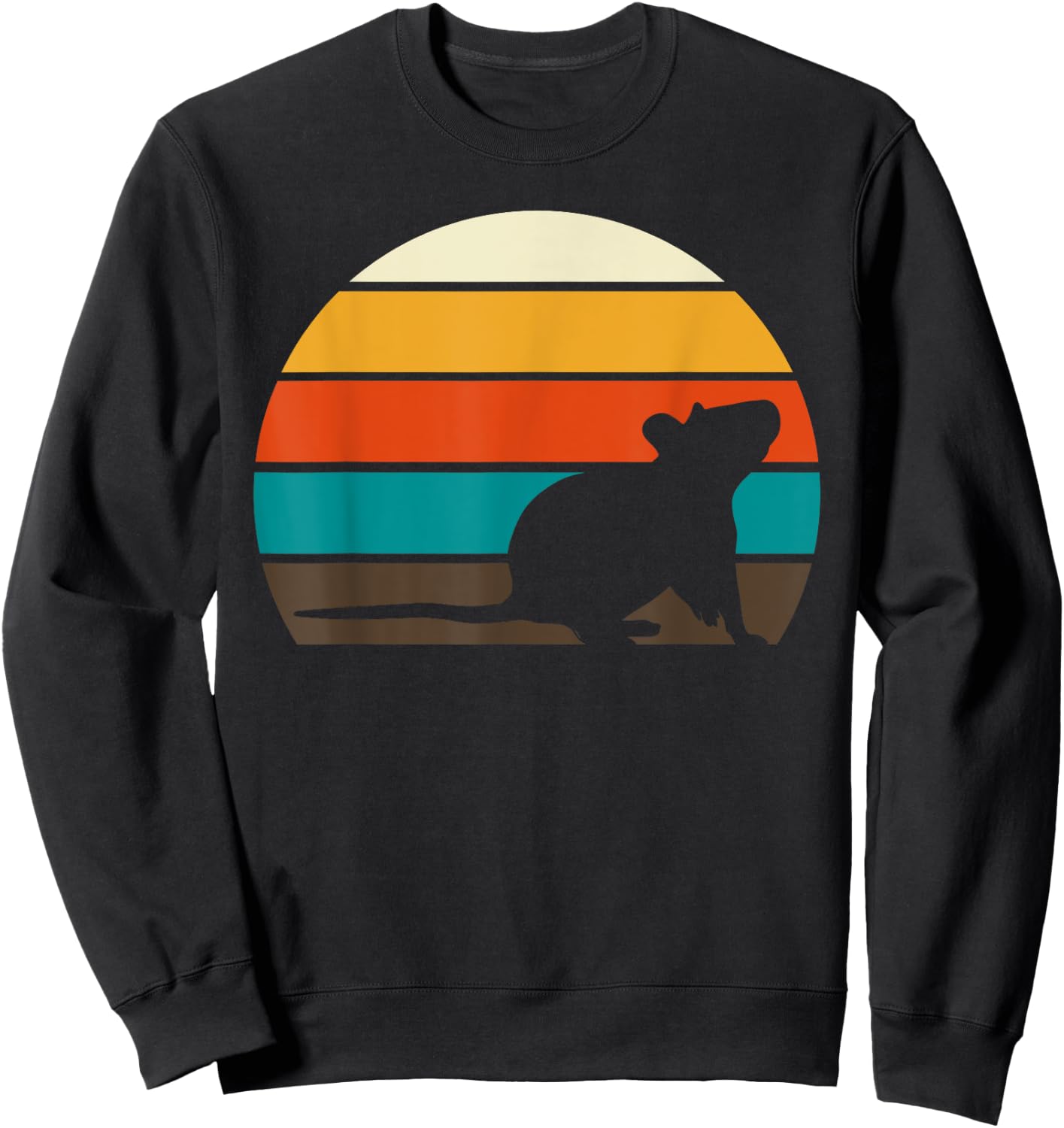 Retro Rat Rodents Vintage Sunset Graphic Sweatshirt - Sweatshirt | Black