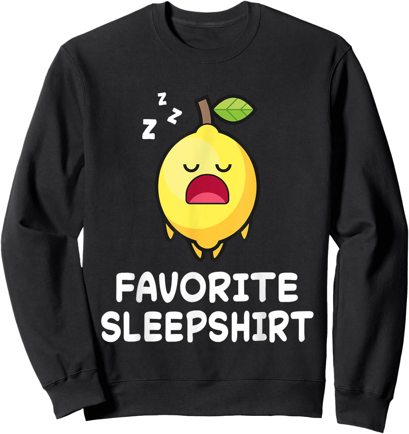 Lemon Lemons Nap Sleeping Sleep Pajama Nightgown Sweatshirt - Sweatshirt | Black