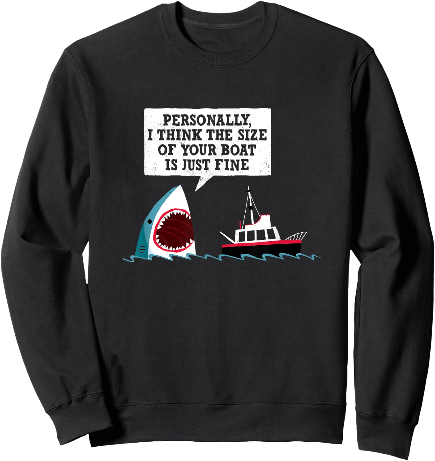 Funny Shark Movie - Polite Shark - Official DinoMike Design Sweatshirt - Sweatshirt | Black