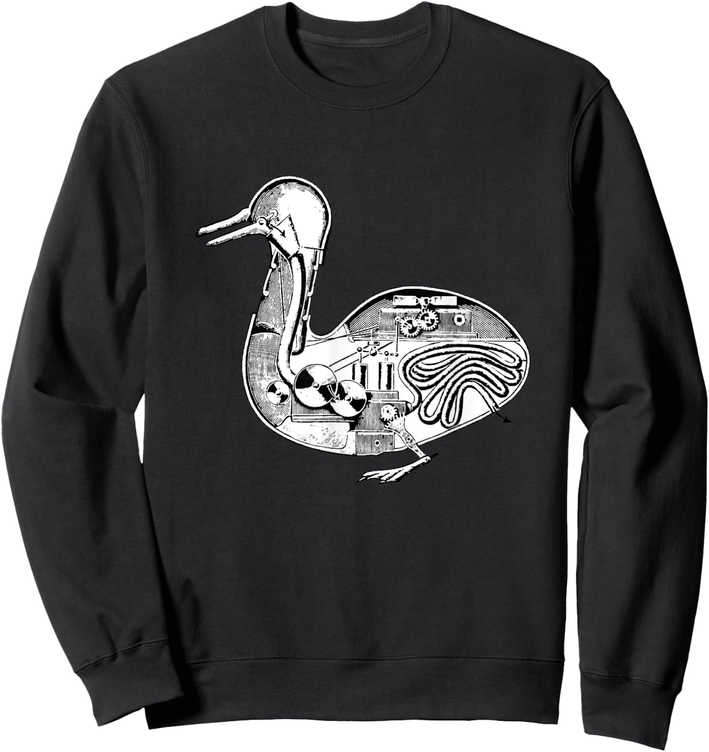 Digesting Duck Automaton Blueprint Vaucanson Robot Nerd Sweatshirt - Sweatshirt | Black