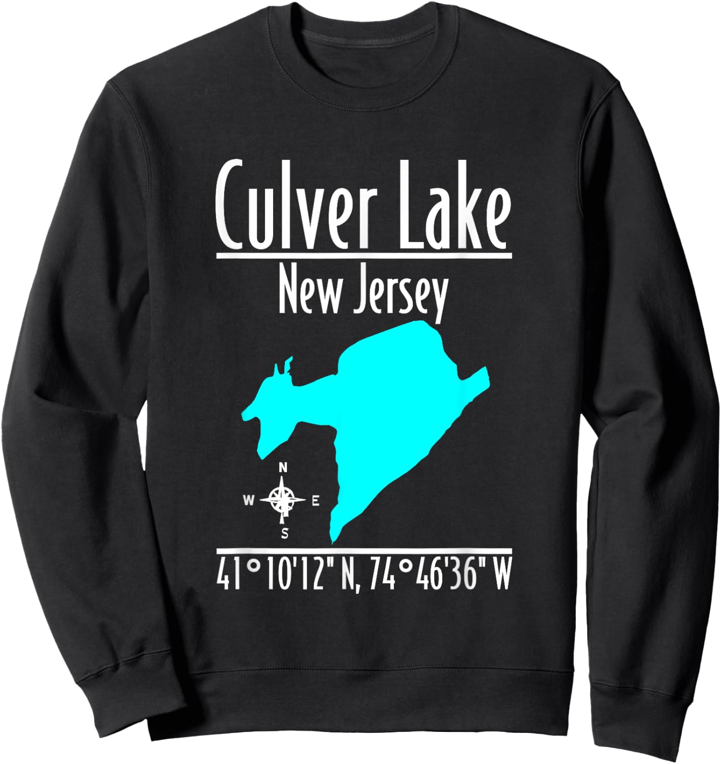 Modern Culver Lake - New Jersey Sweatshirt - Sweatshirt | Black
