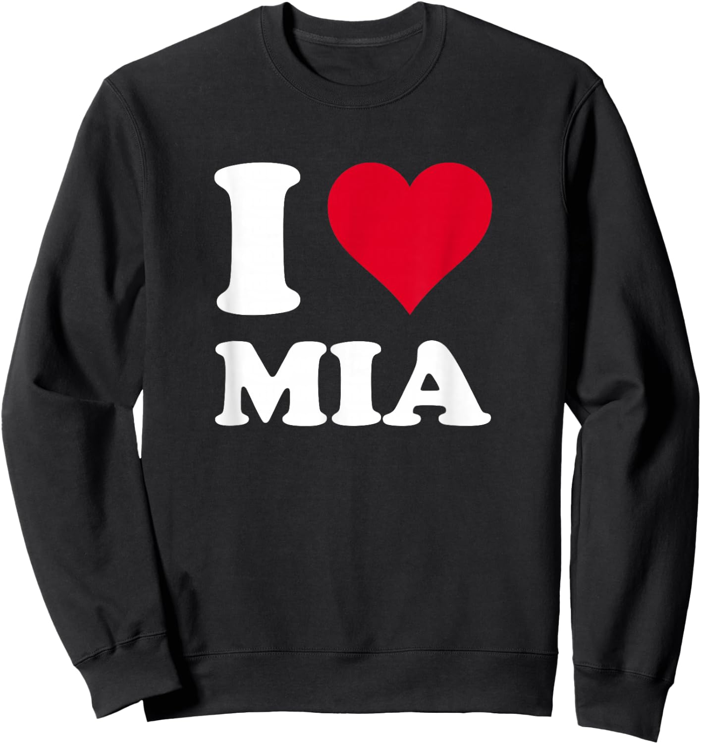 Red Heart I Love Mia Sweatshirt - Sweatshirt | Black
