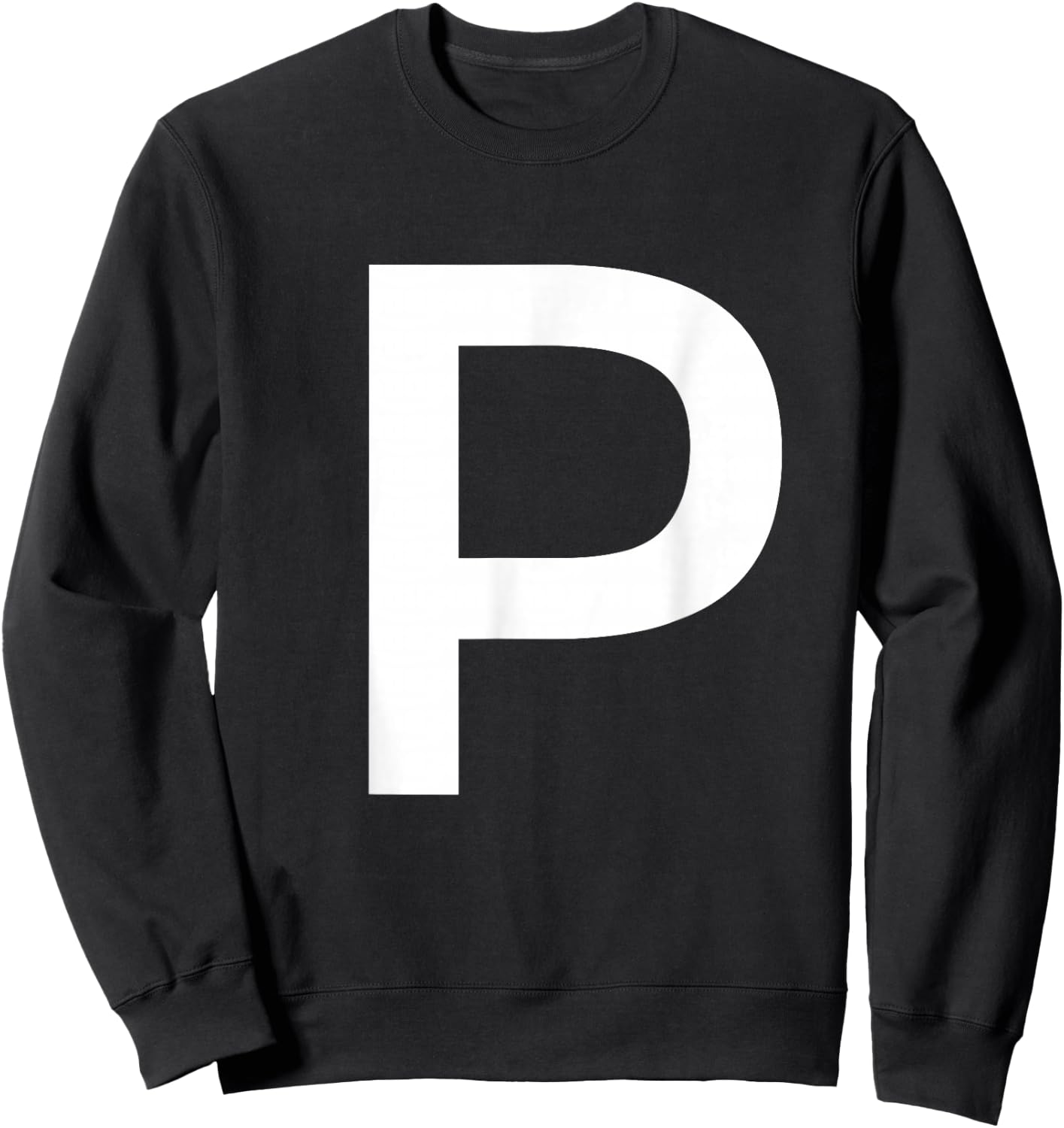 Letter P Alphabet Initial Monogram Sweatshirt - Sweatshirt | Black