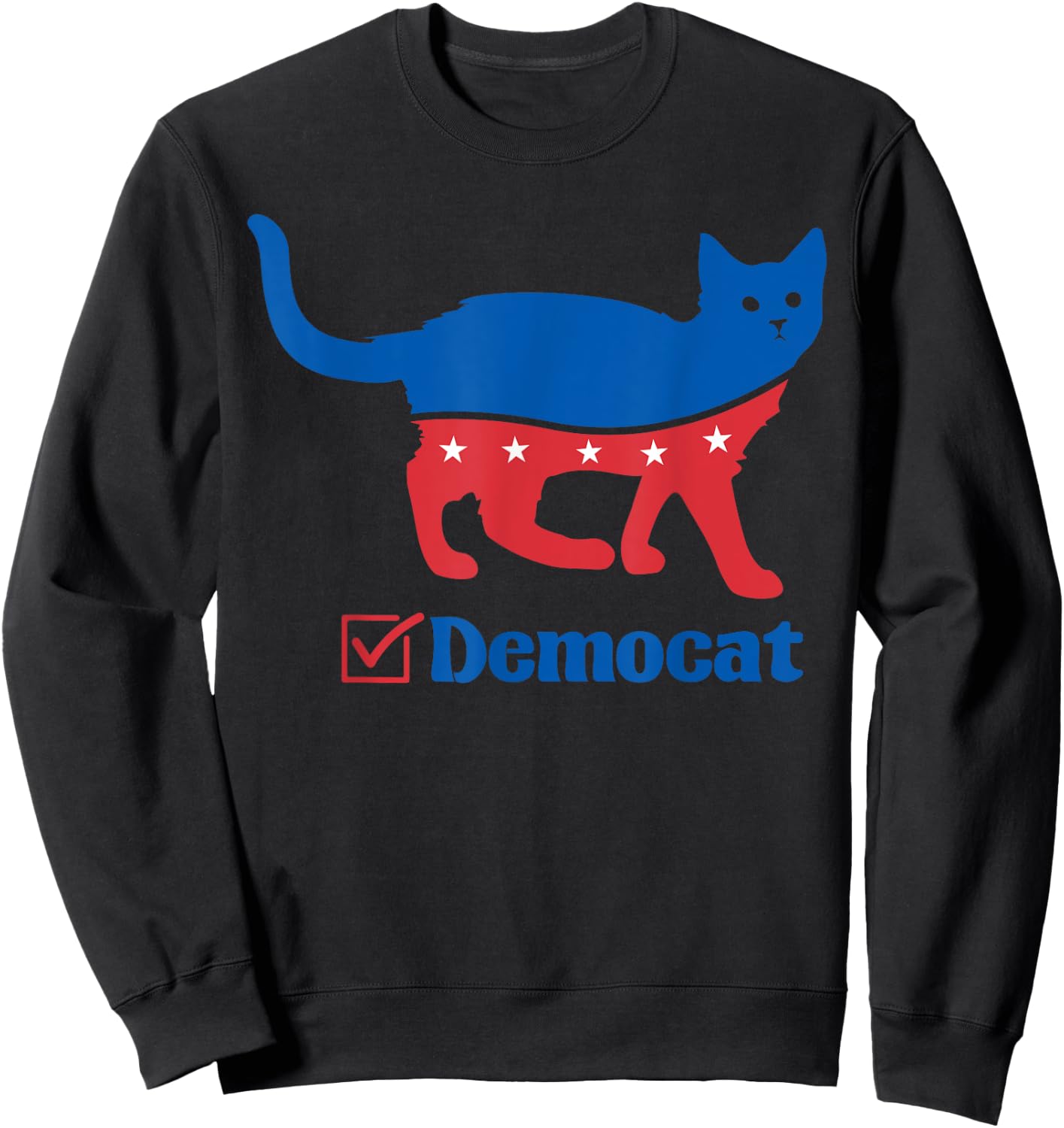 Vote Cat Democrat Liberal Cat Lover Biden Harris 2024 Men Women Sweatshirt - Sweatshirt | Black