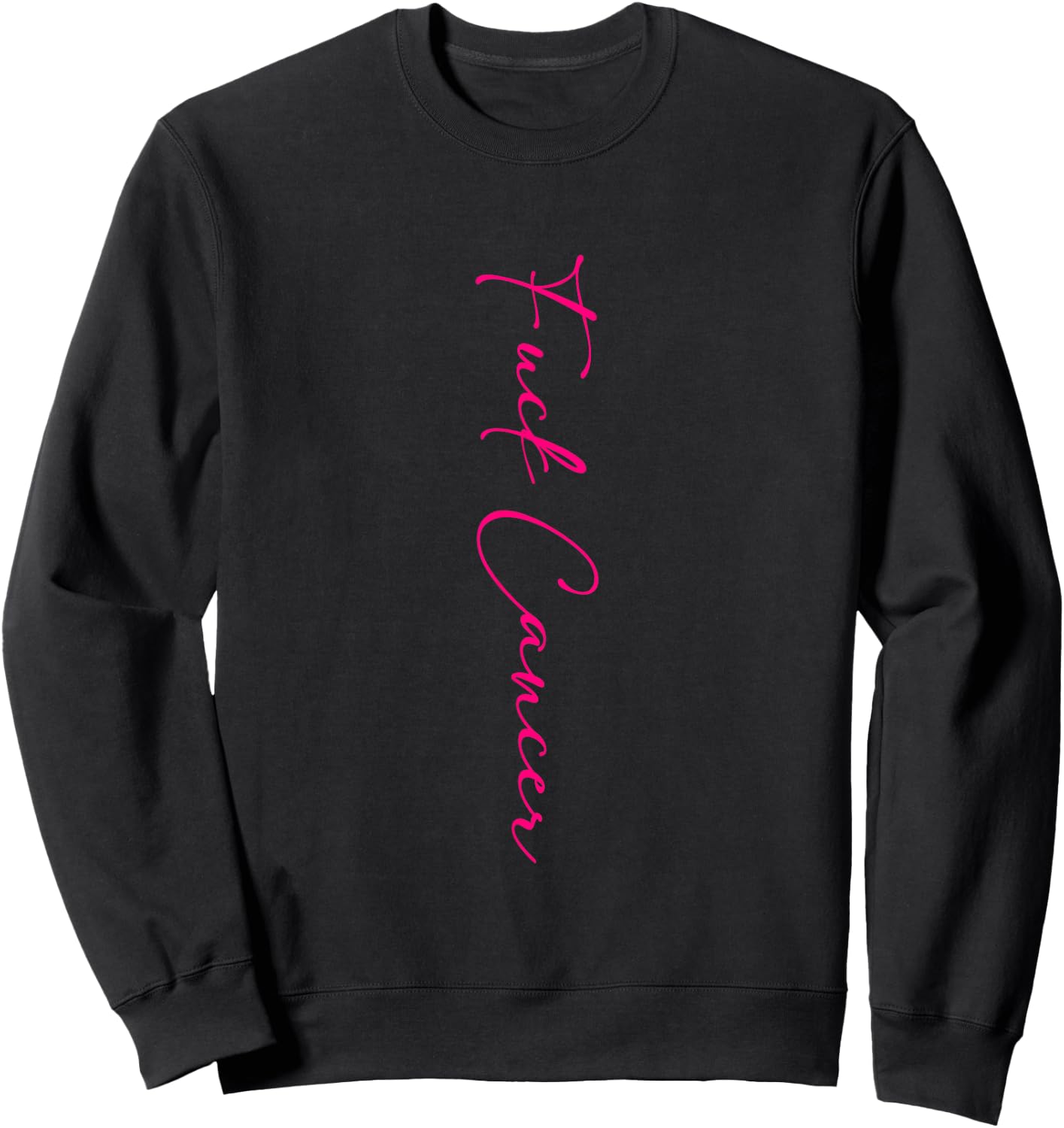 Fuck Cancer Retro Groovy Breast Cancer Awareness Sweatshirt - Sweatshirt | Black