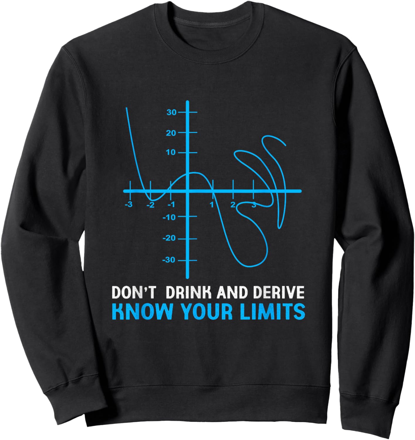 Dont Drink And Derive Know Your Limits Funny Calculus Sweatshirt - Sweatshirt | Black