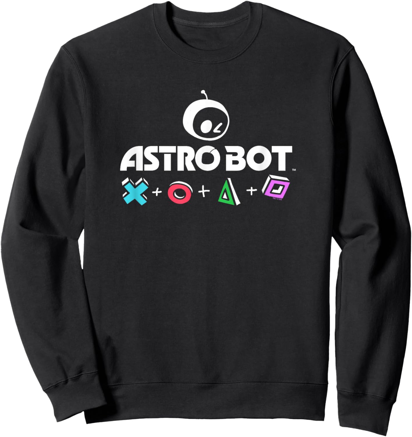 Astro Bot Rescue Mission PlayStation Symbols Video Game Sweatshirt - Sweatshirt | Black