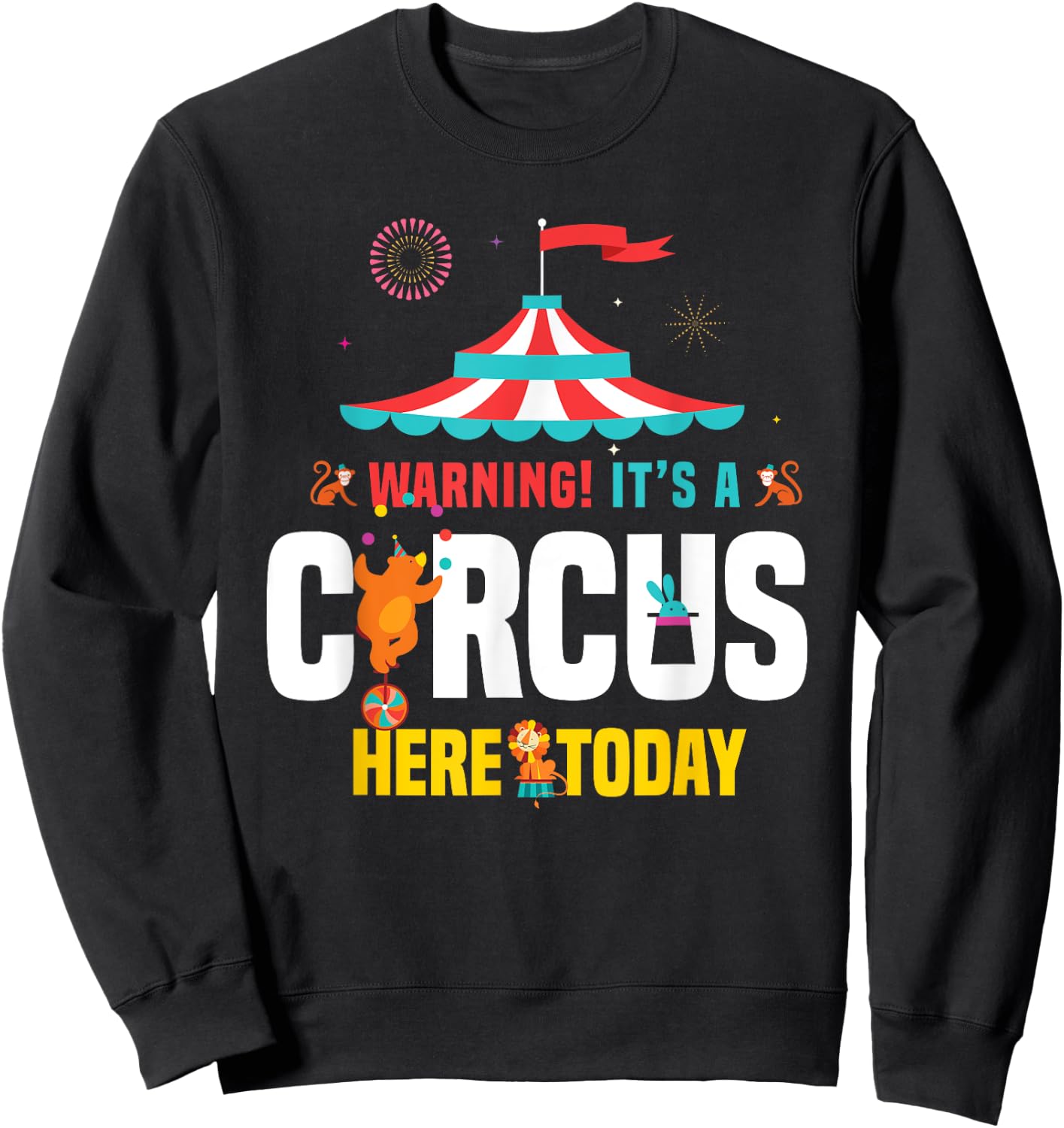 Zirkus Karnevals Geschenk Women's Circus Carnival Birthday Party - Black, Small, Short Sleeve, Classic Fit, Cotton, Polyester Sweatshirt - Sweatshirt | Black