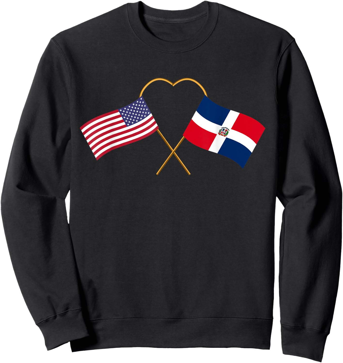 Dominican heritage USA Dom Rep American Flag Dominican Flag Sweatshirt - Sweatshirt | Black