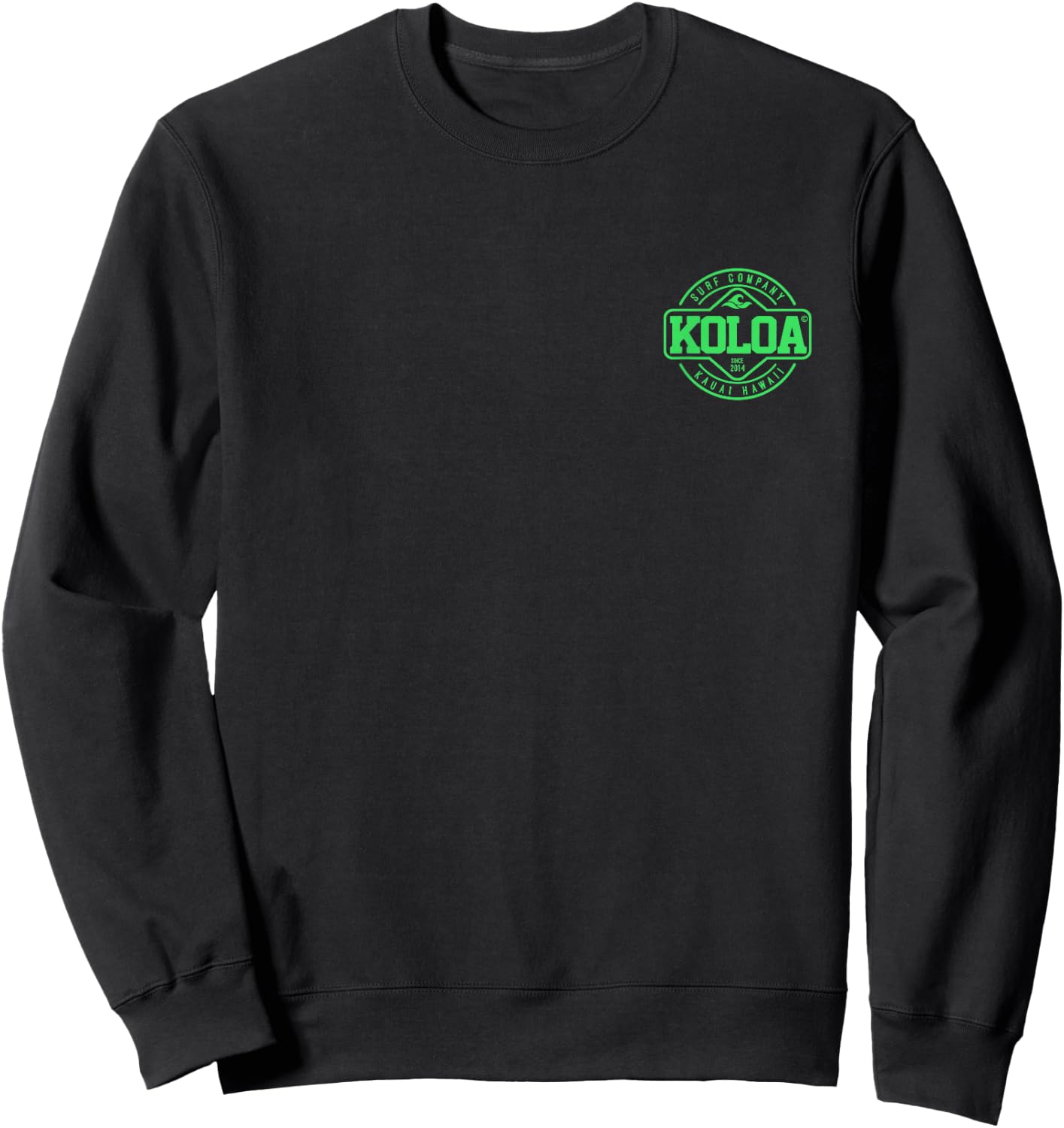 Koloa Surf Dawn Patrol Green Logo Surf Graphic Sweatshirt - Sweatshirt | Black